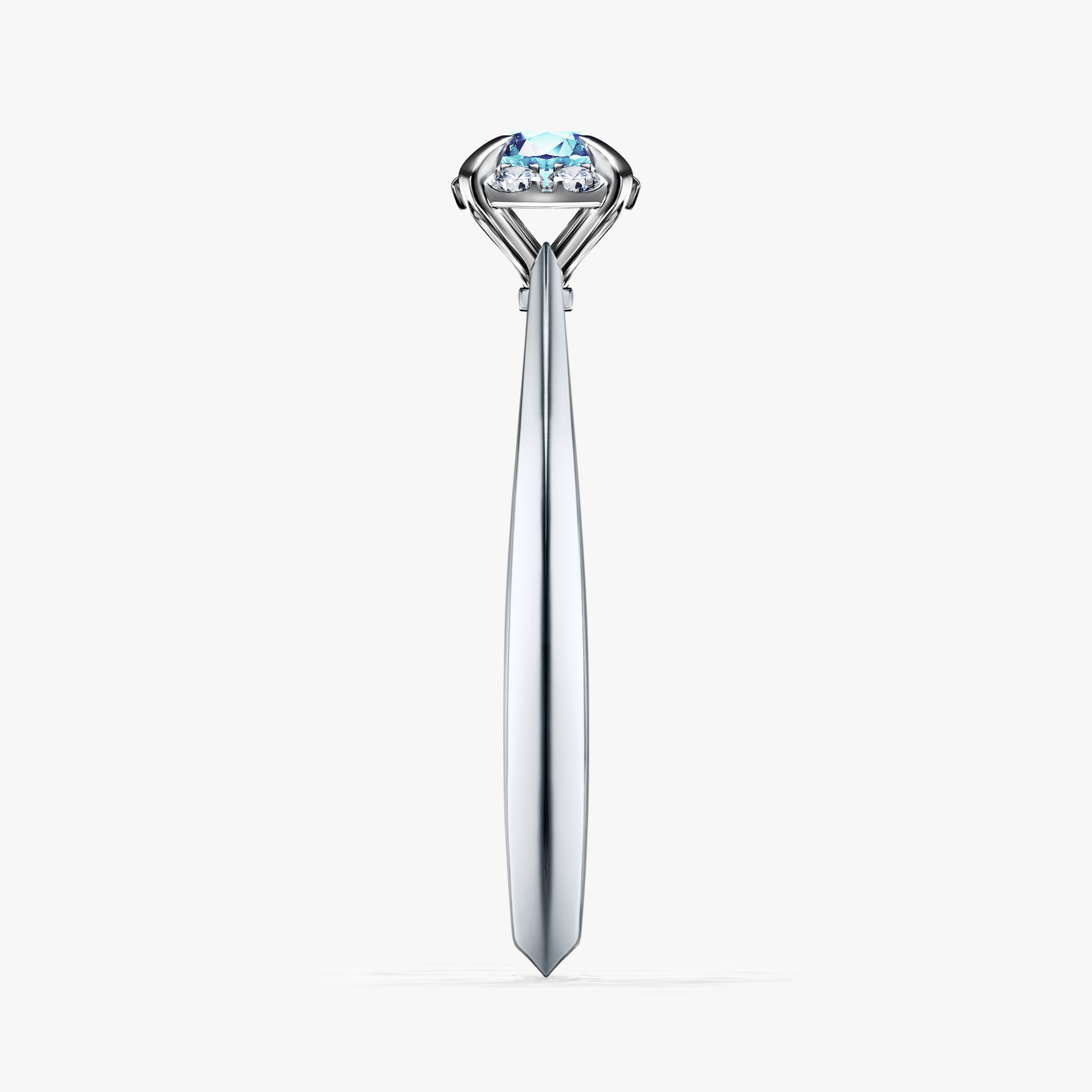 Pierścionek zaręczynowy My Beauty z białego złota z akwamarynem 0,14ct