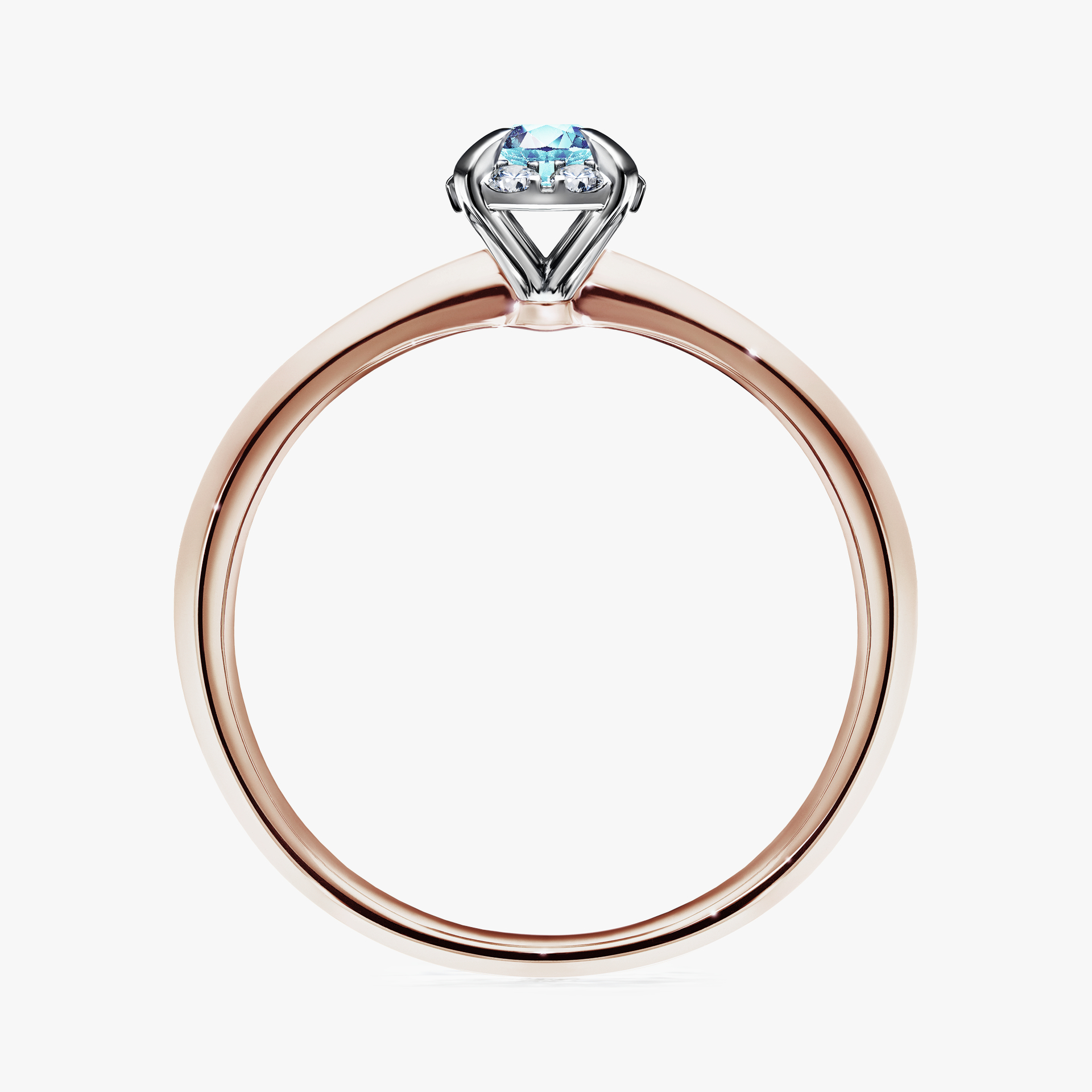 Pierścionek zaręczynowy My Beauty z różowego złota z akwamarynem 0,14ct