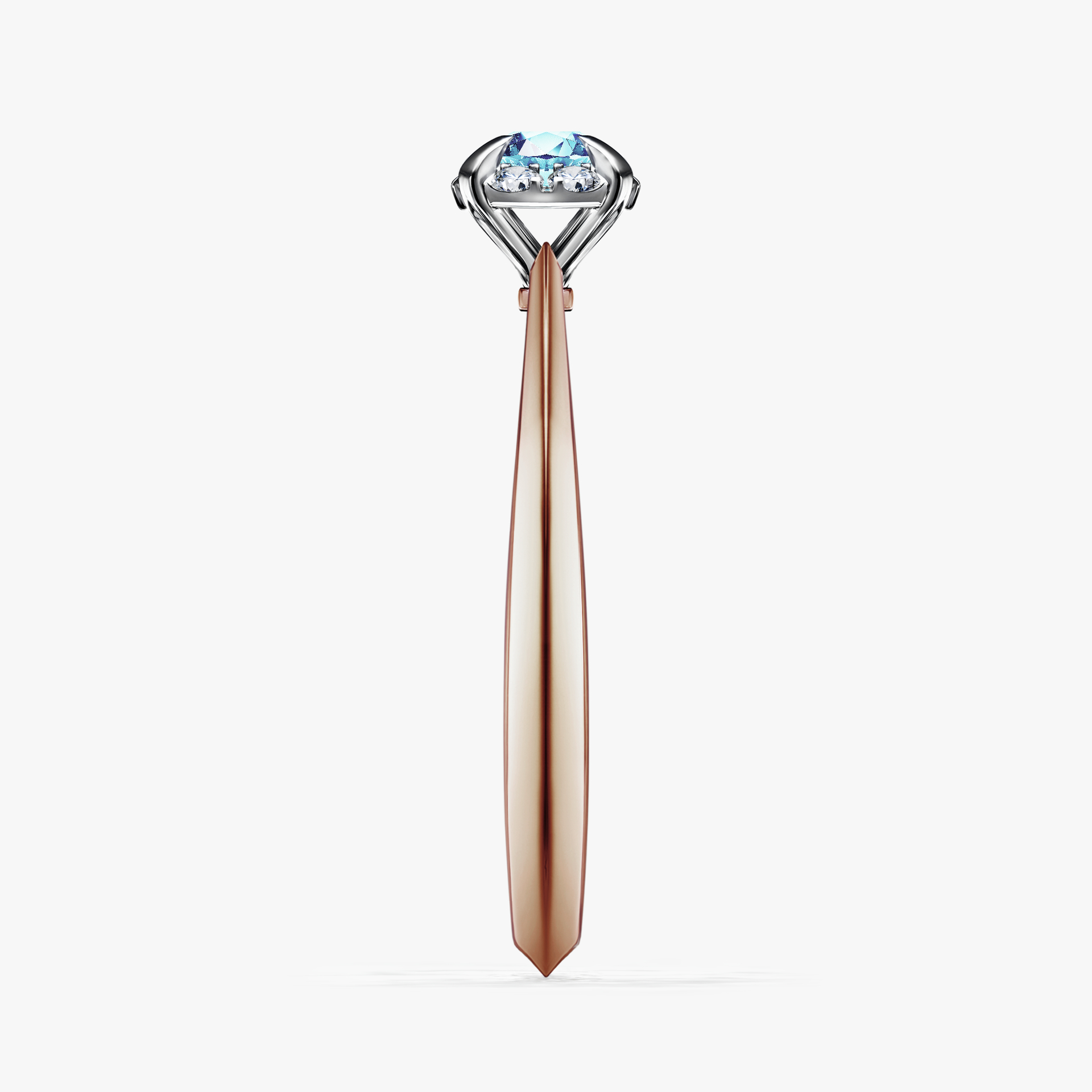 Pierścionek zaręczynowy My Beauty z różowego złota z akwamarynem 0,14ct