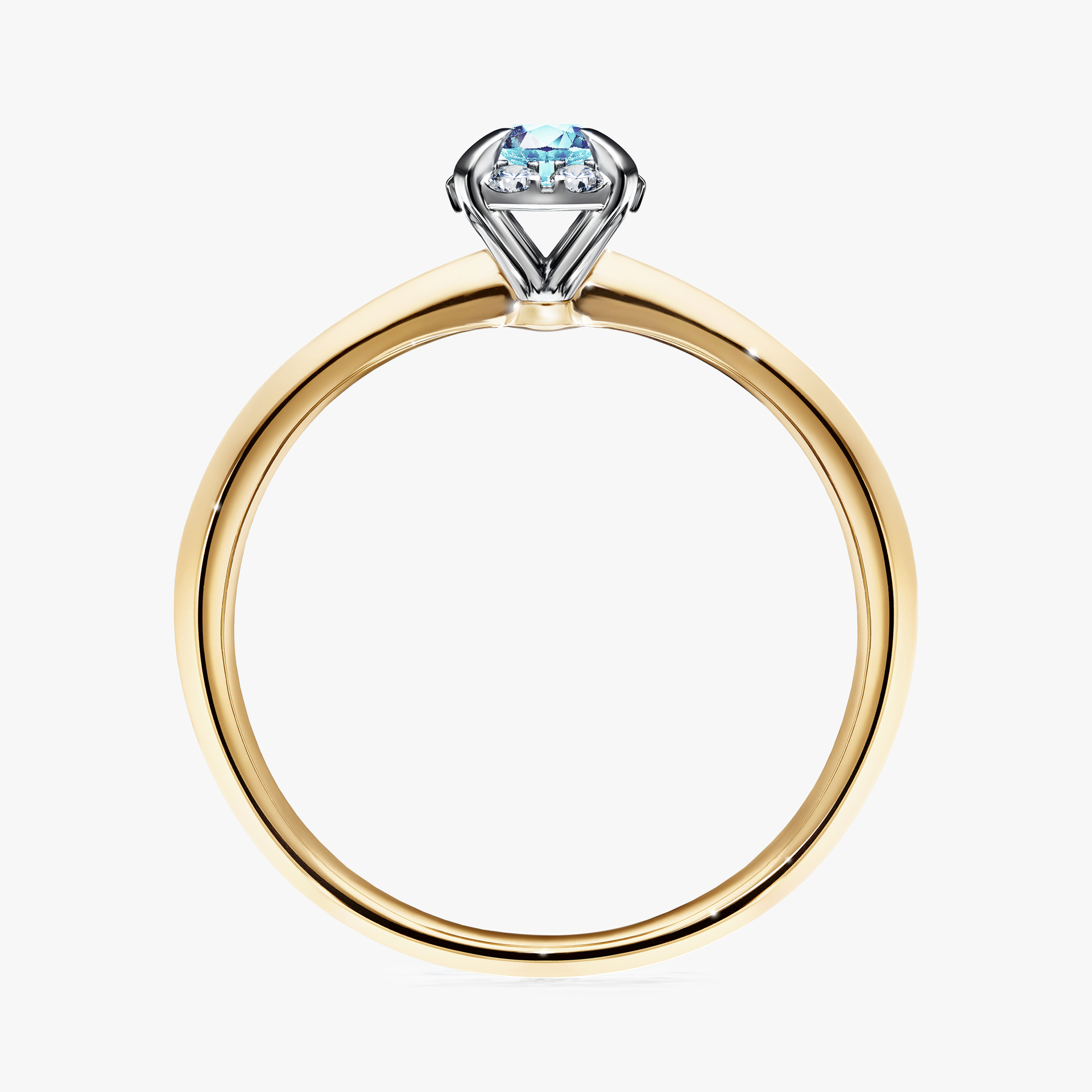 Pierścionek zaręczynowy My Beauty z żółtego złota z akwamarynem 0,14ct