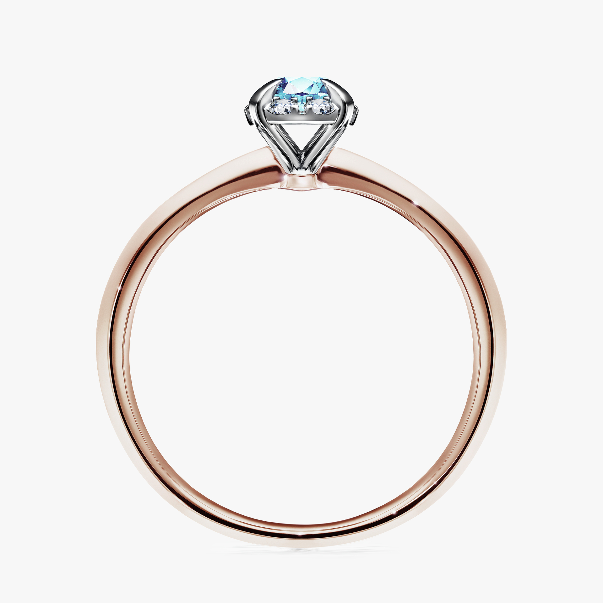 Pierścionek zaręczynowy My Beauty z różowego złota z akwamarynem 0,33ct