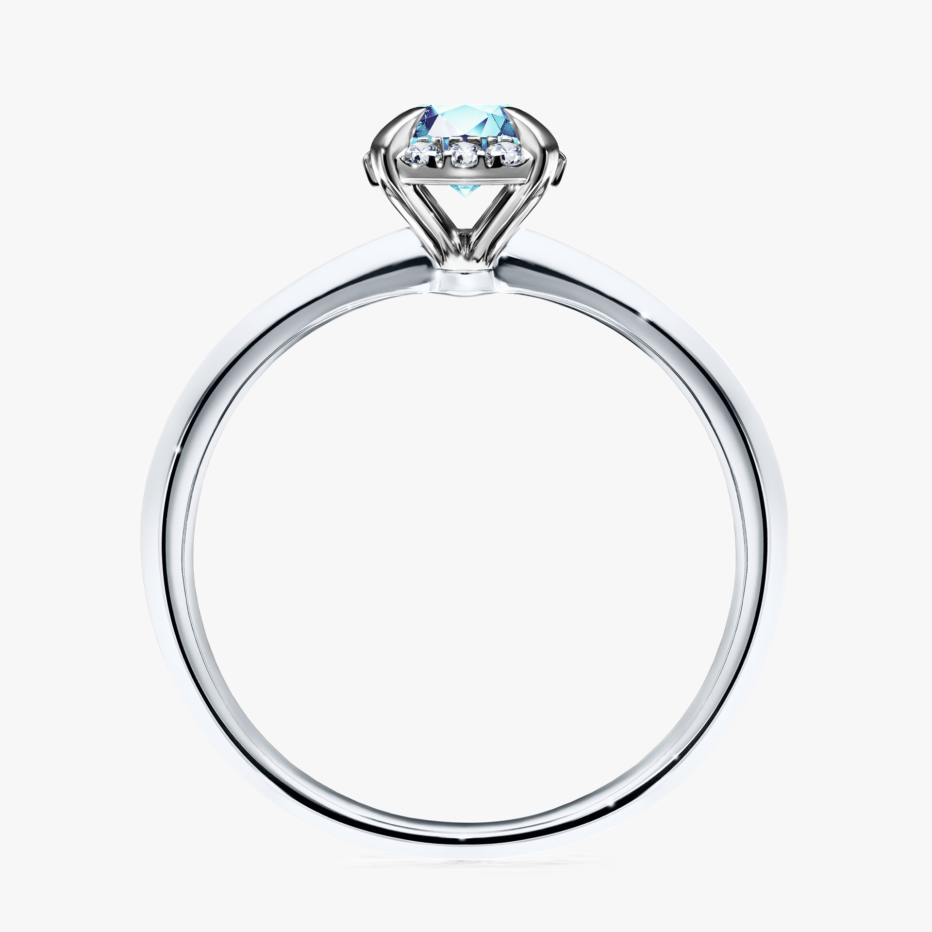 Pierścionek zaręczynowy My Beauty z białego złota z akwamarynem 0,62ct