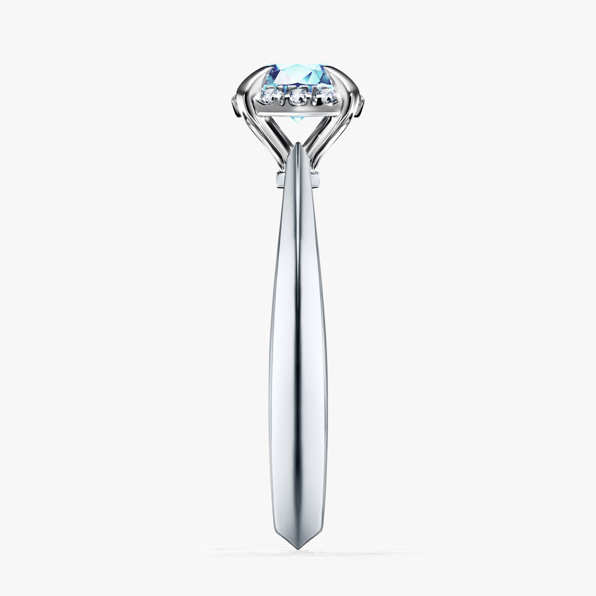 Pierścionek zaręczynowy My Beauty z białego złota z akwamarynem 0,62ct