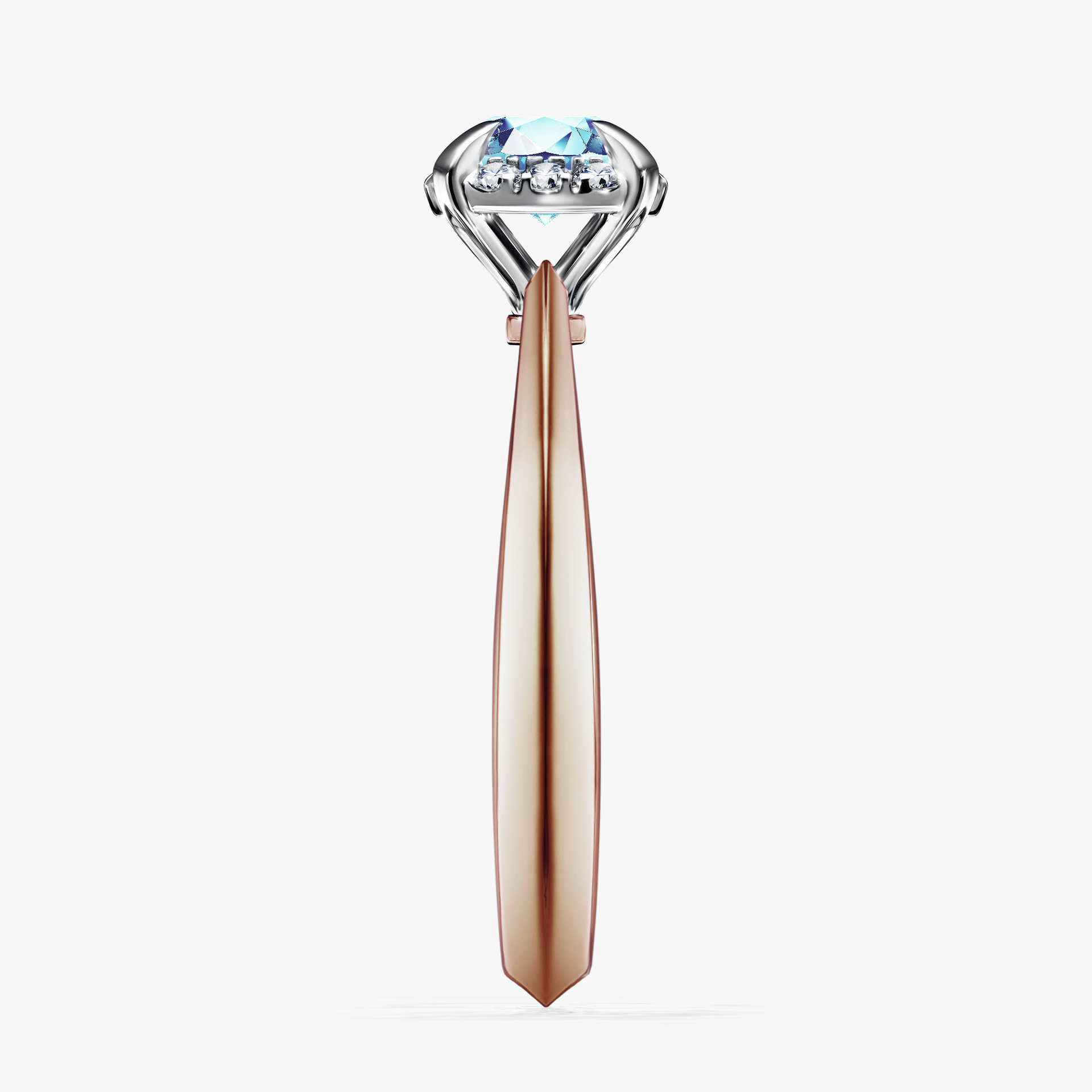 Pierścionek zaręczynowy My Beauty z różowego złota z akwamarynem 0,62ct