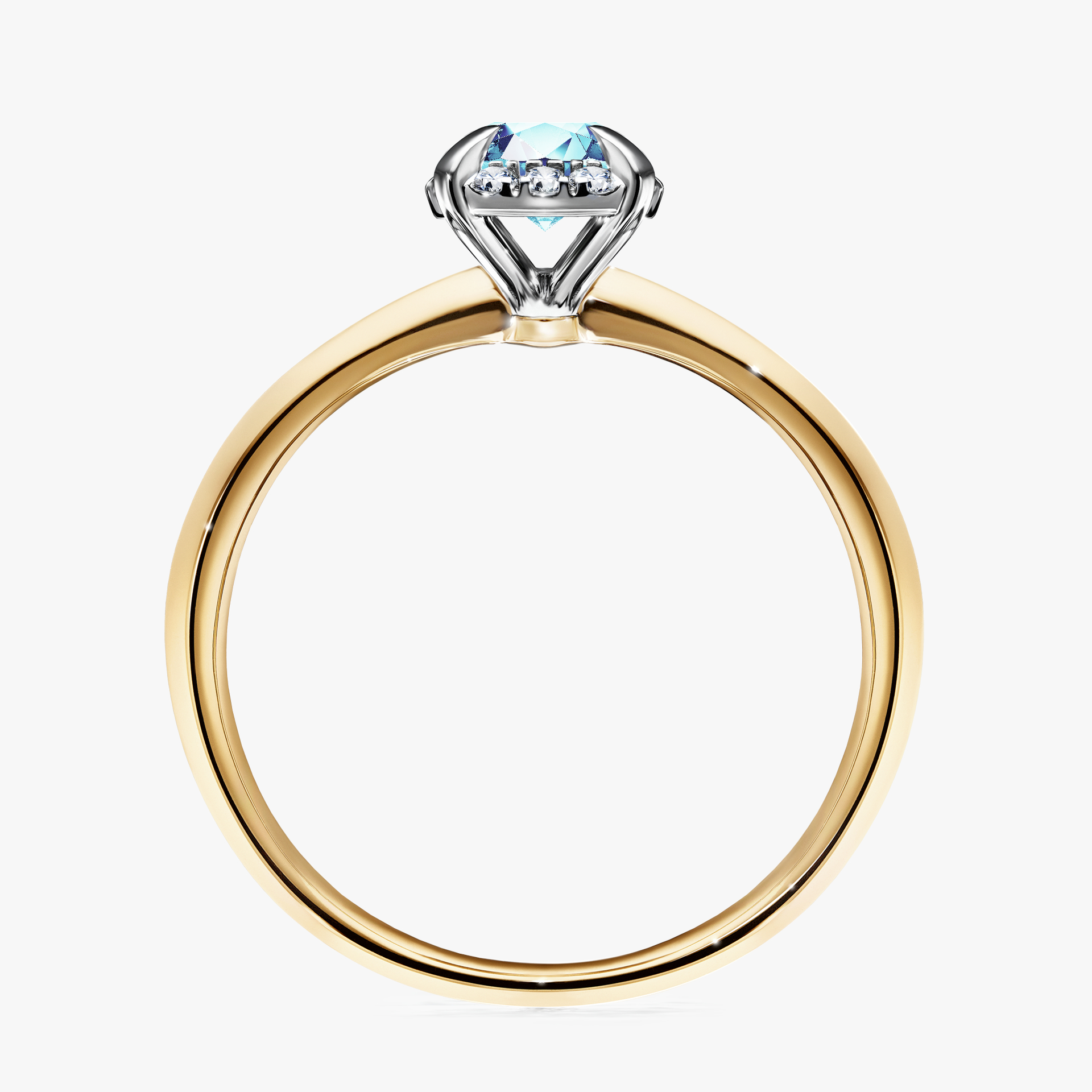 Pierścionek zaręczynowy My Beauty z żółtego złota z akwamarynem 0,62ct