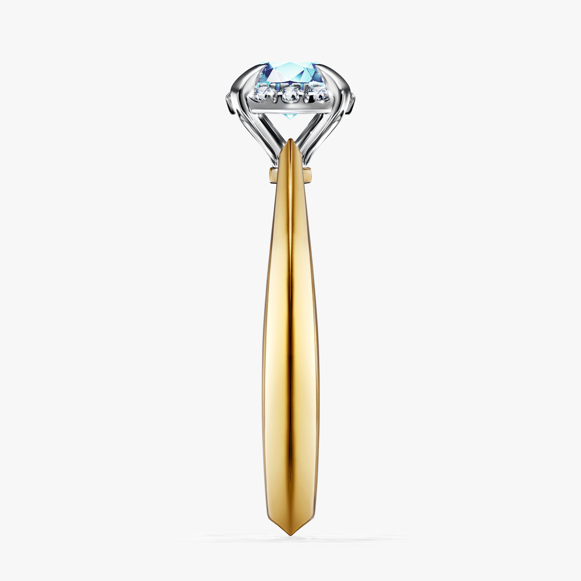 Pierścionek zaręczynowy My Beauty z żółtego złota z akwamarynem 0,62ct