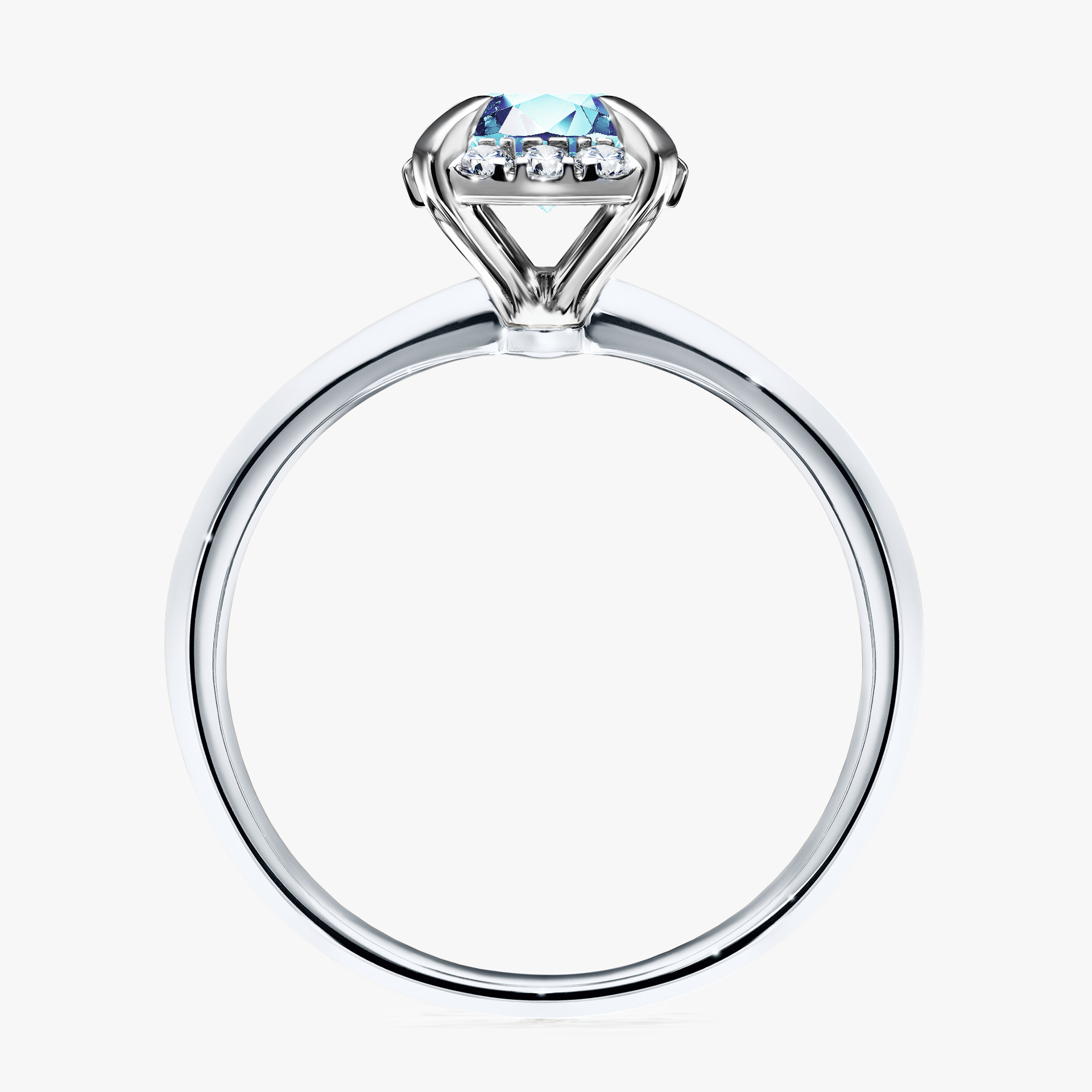 Pierścionek zaręczynowy My Beauty z białego złota z akwamarynem 0,98ct