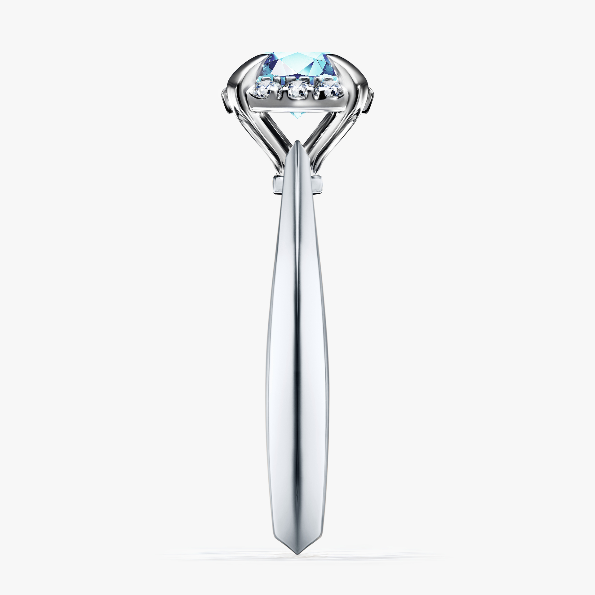 Pierścionek zaręczynowy My Beauty z białego złota z akwamarynem 0,98ct