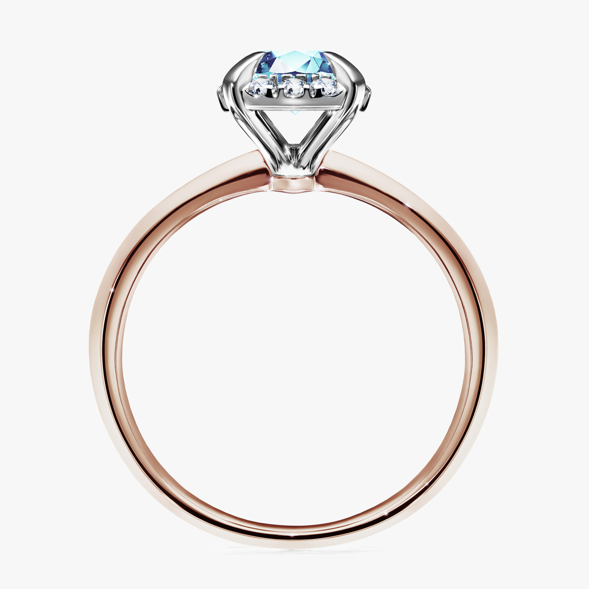 Pierścionek zaręczynowy My Beauty z różowego złota z akwamarynem 0,98ct