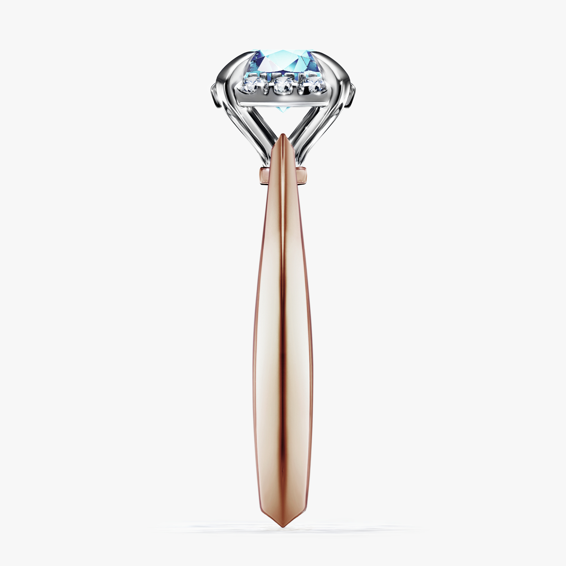 Pierścionek zaręczynowy My Beauty z różowego złota z akwamarynem 0,98ct