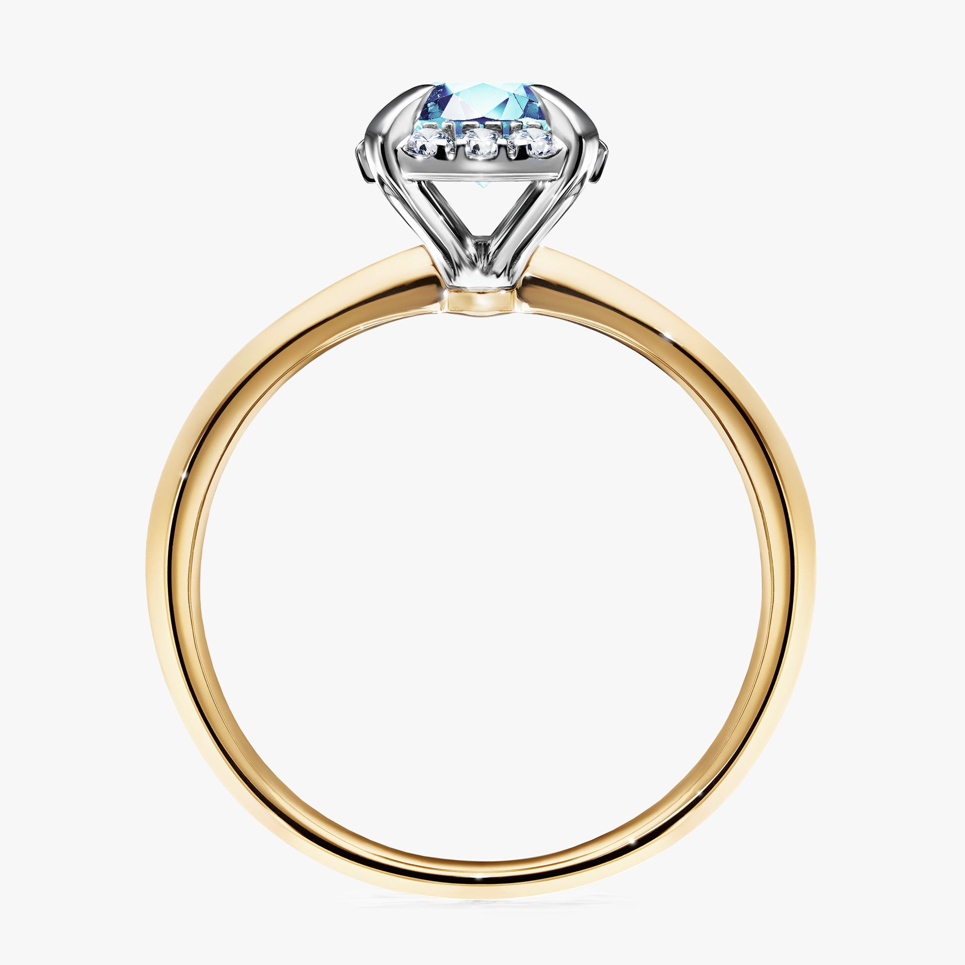 Pierścionek zaręczynowy My Beauty z żółtego złota z akwamarynem 0,98ct