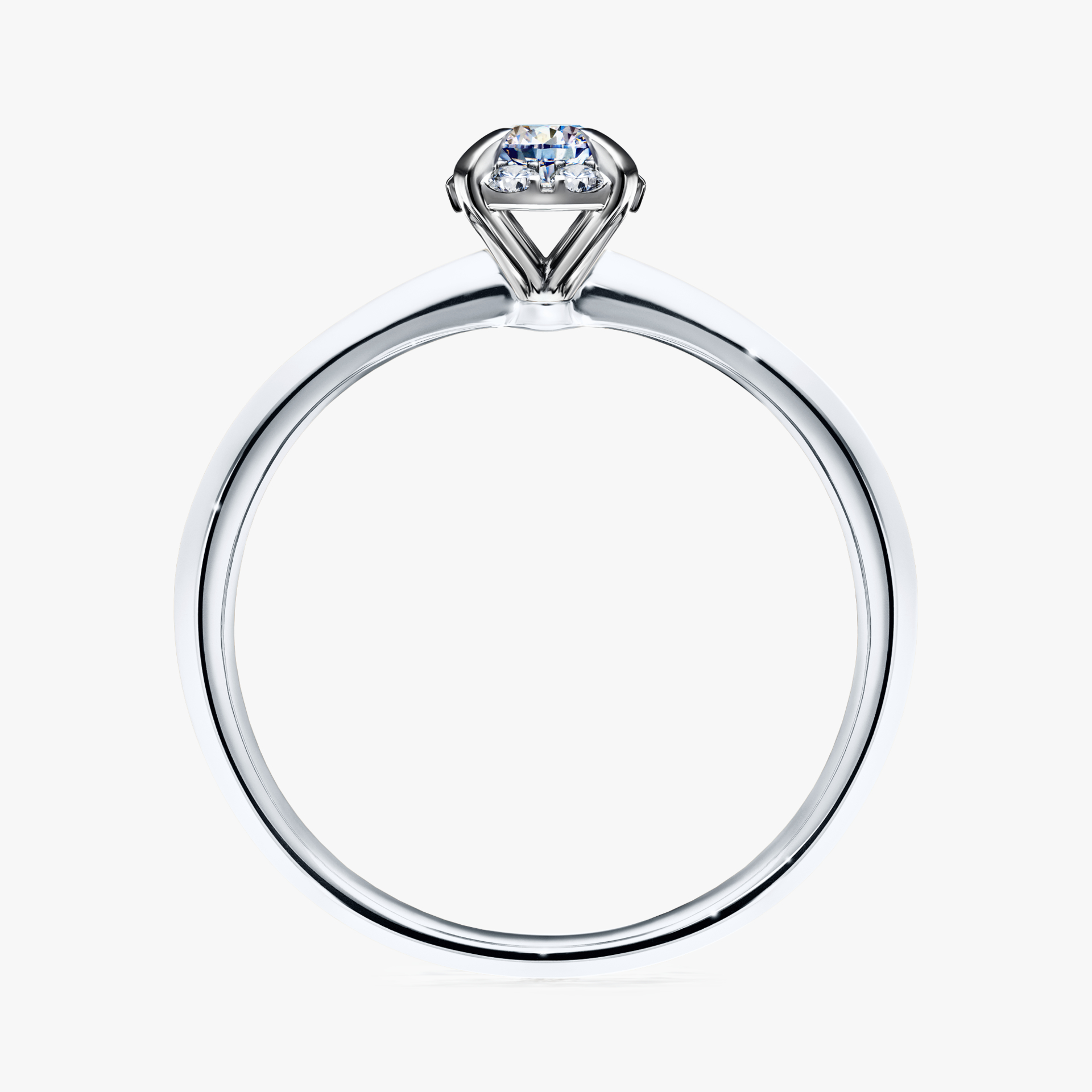 Pierścionek zaręczynowy My Beauty z białego złota z diamentem laboratoryjnym 0,14ct