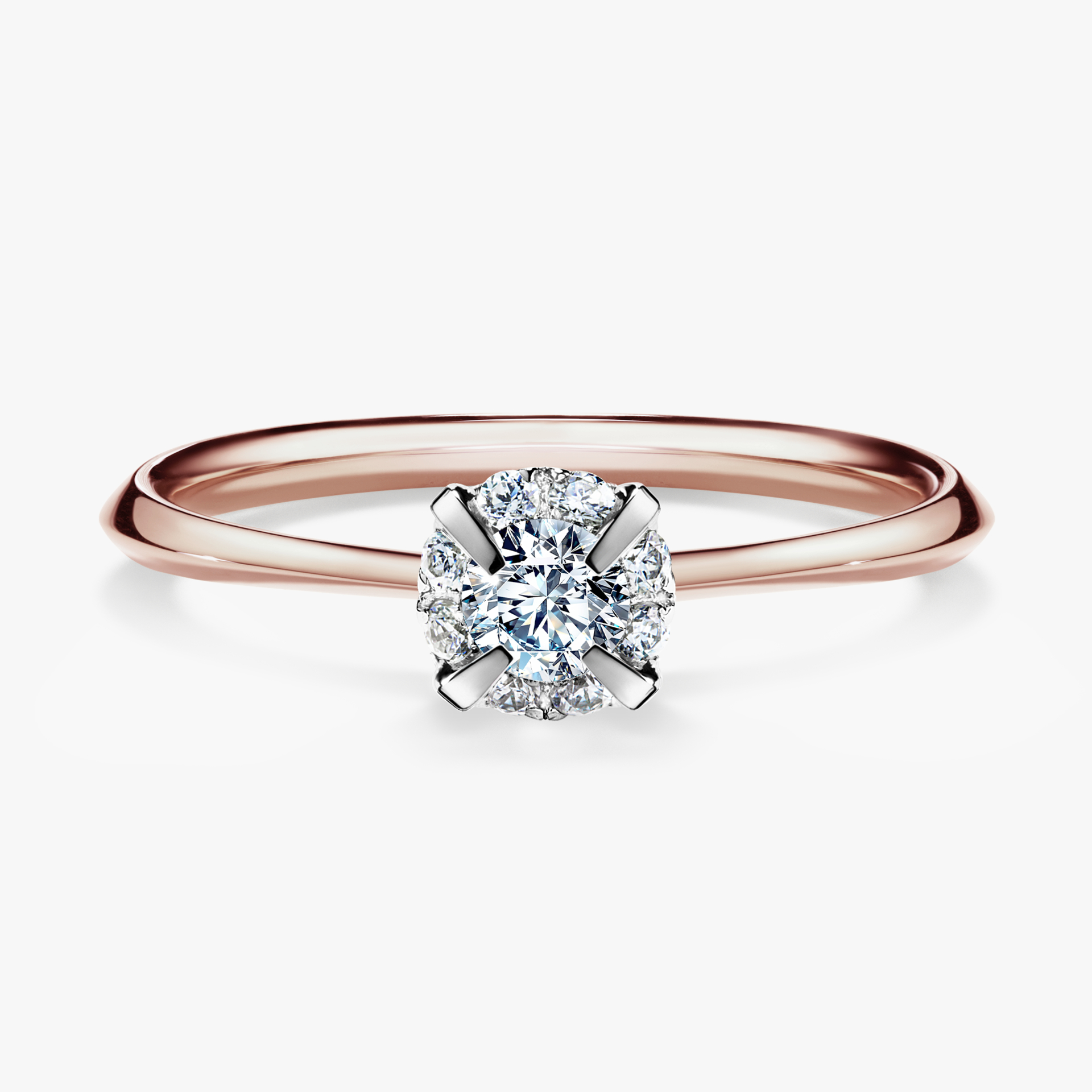 Pierścionek zaręczynowy My Beauty z różowego złota z diamentem laboratoryjnym 0,14ct