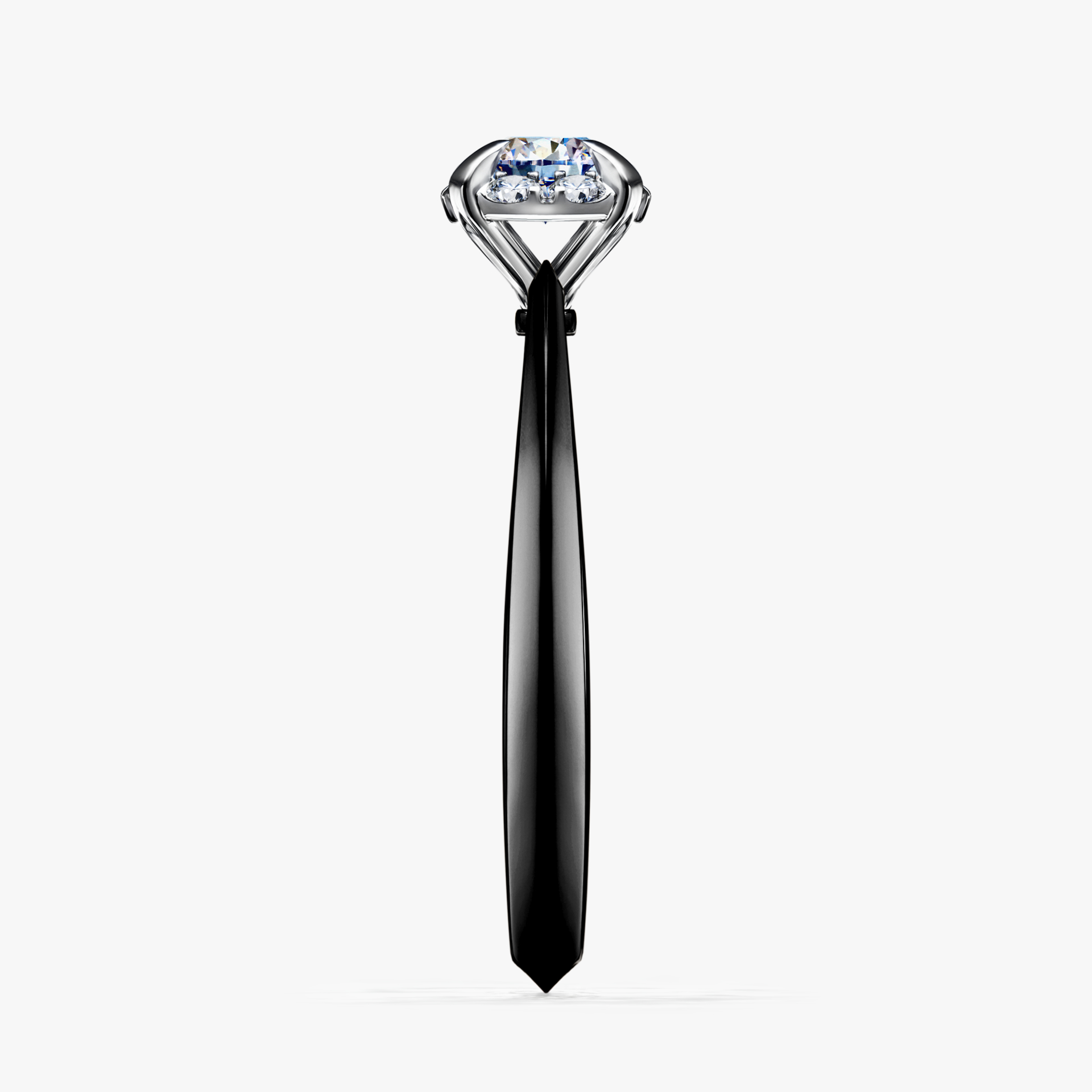 Pierścionek zaręczynowy My Beauty z czarnego złota z diamentem laboratoryjnym 0,33ct