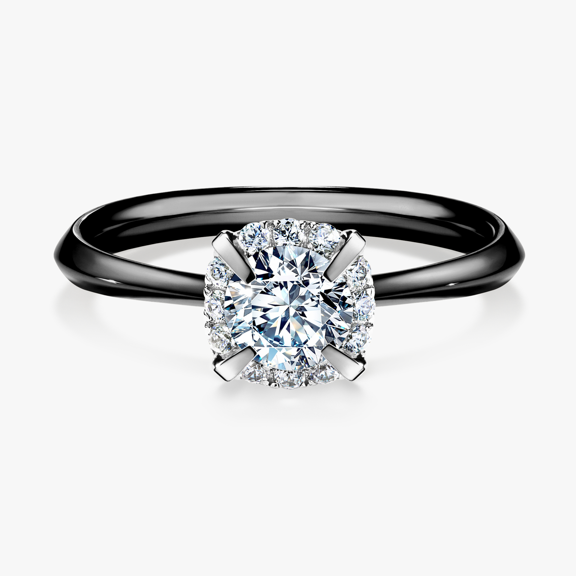 Pierścionek zaręczynowy My Beauty z czarnego złota z diamentem naturalnym 0,62ct
