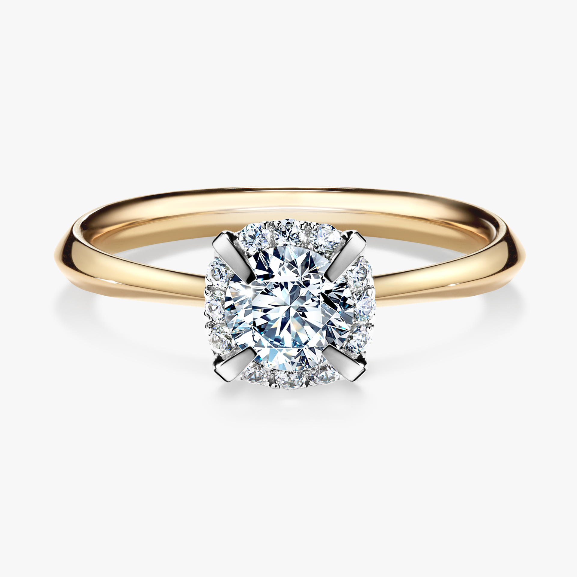 Pierścionek zaręczynowy My Beauty z żółtego złota z diamentem naturalnym 0,62ct