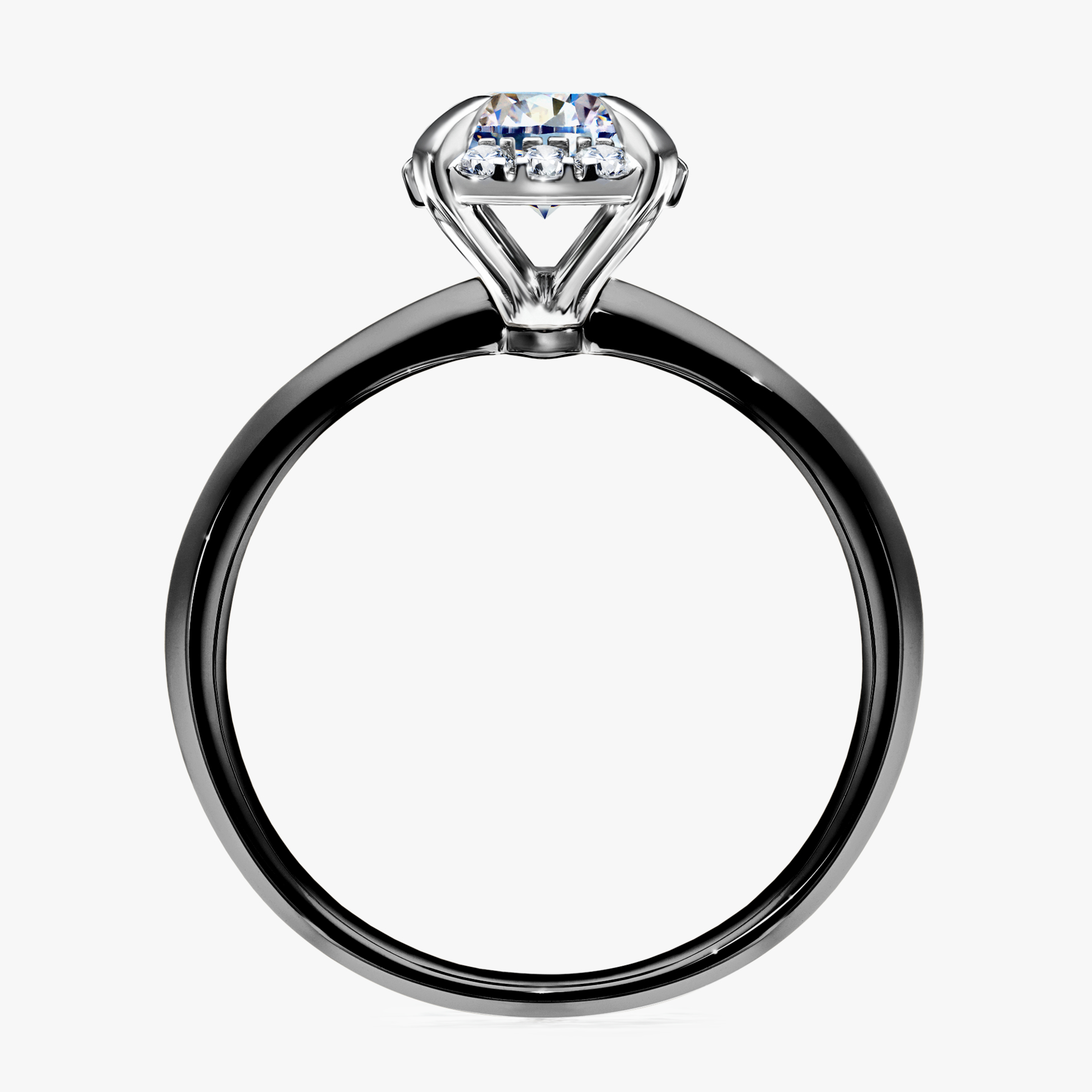 Pierścionek zaręczynowy My Beauty z czarnego złota z diamentem naturalnym 0,98ct