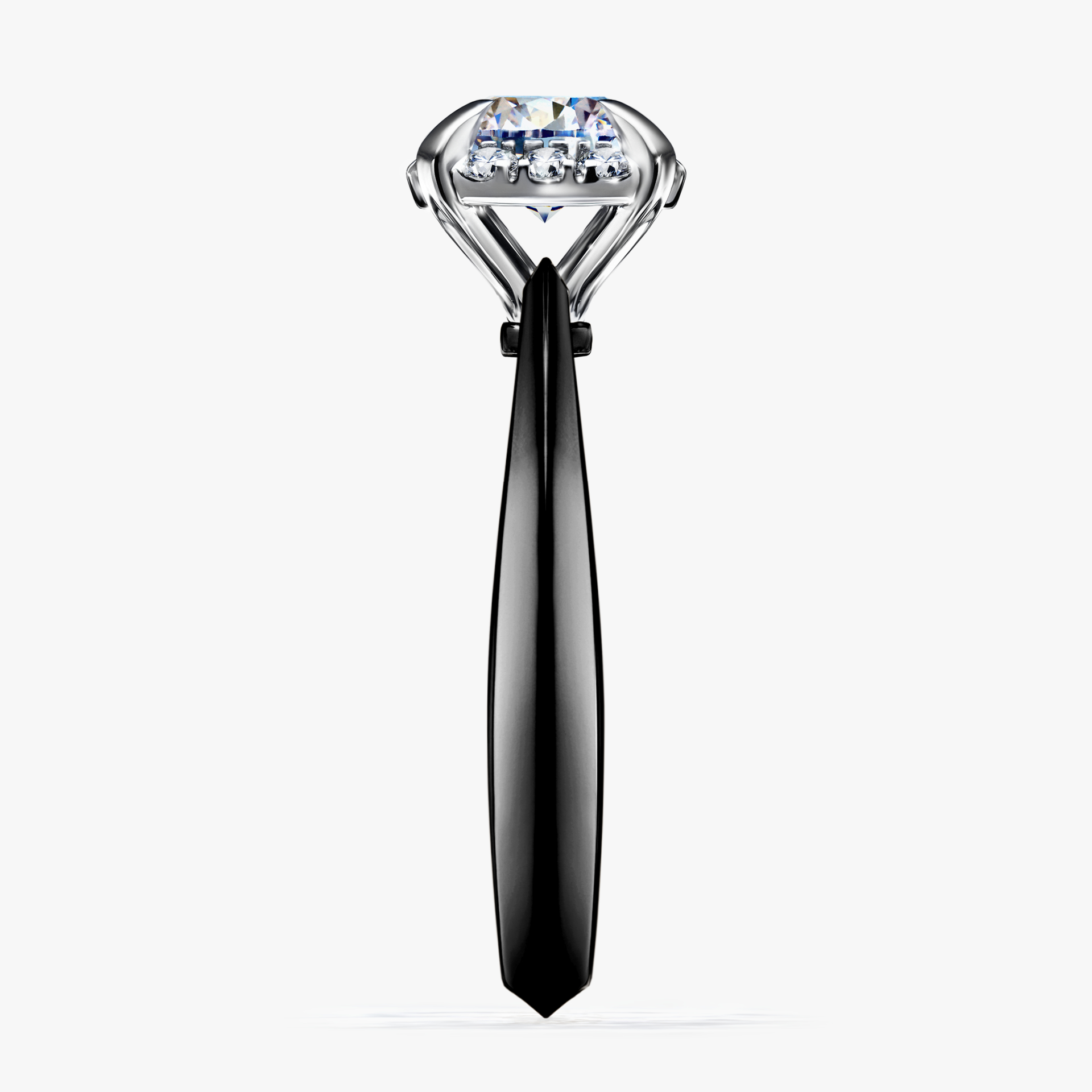 Pierścionek zaręczynowy My Beauty z czarnego złota z diamentem naturalnym 0,98ct