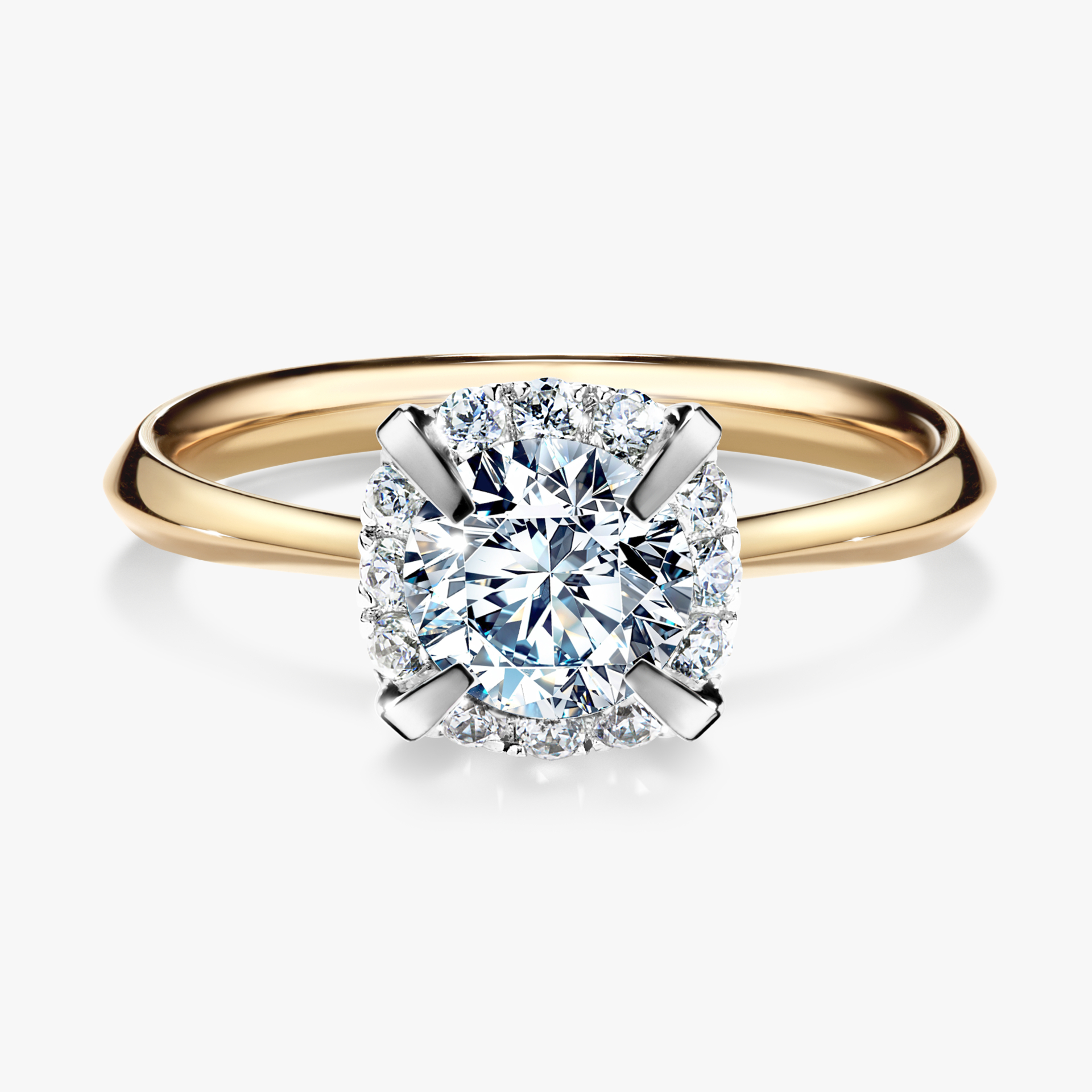 Pierścionek zaręczynowy My Beauty z żółtego złota z diamentem naturalnym 0,98ct
