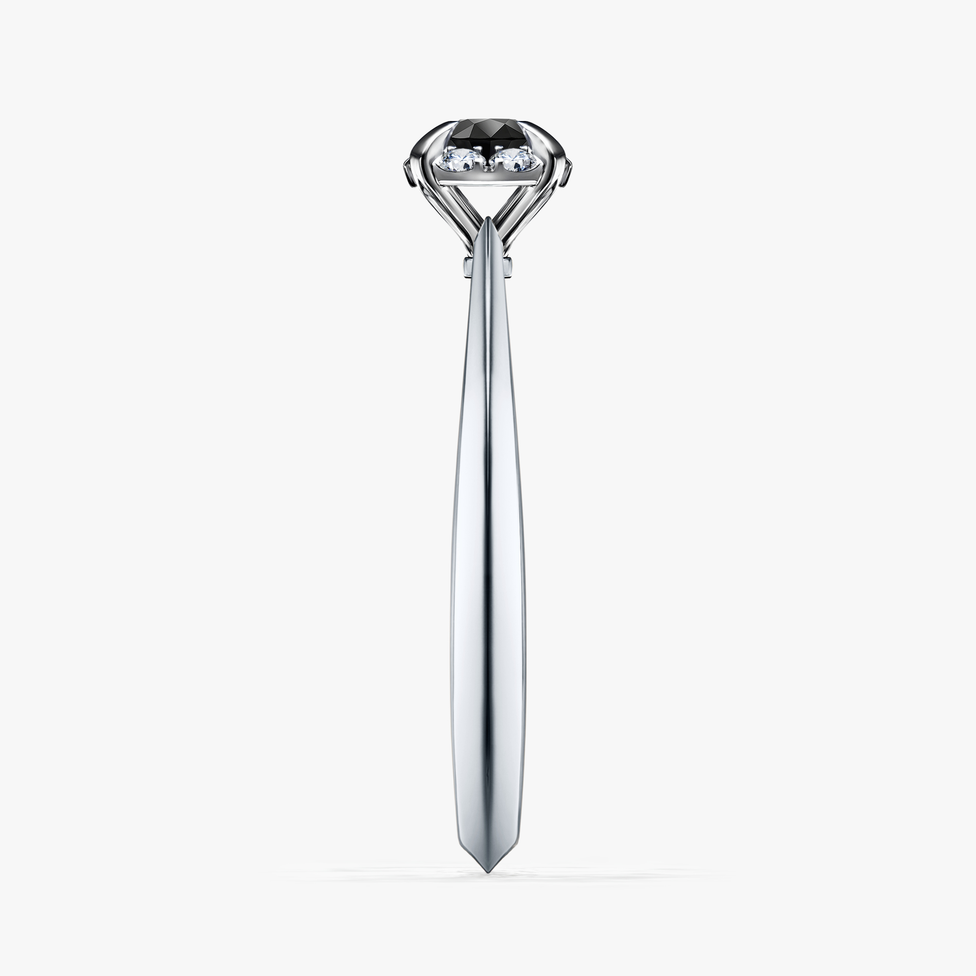 Pierścionek zaręczynowy My Beauty z białego złota z czarnym diamentem 0,14ct