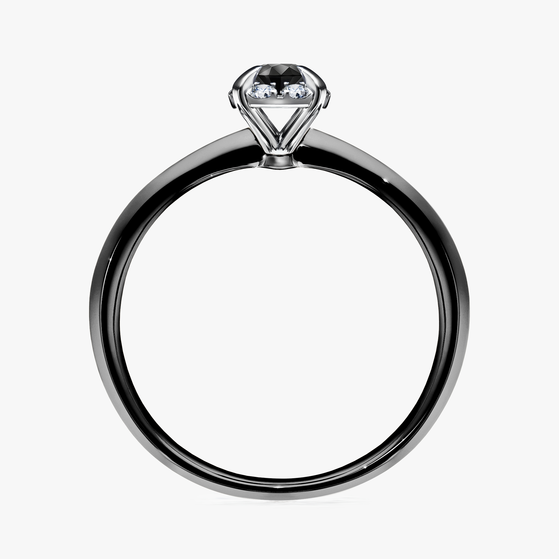 Pierścionek zaręczynowy My Beauty z czarnego złota z czarnym diamentem 0,14ct