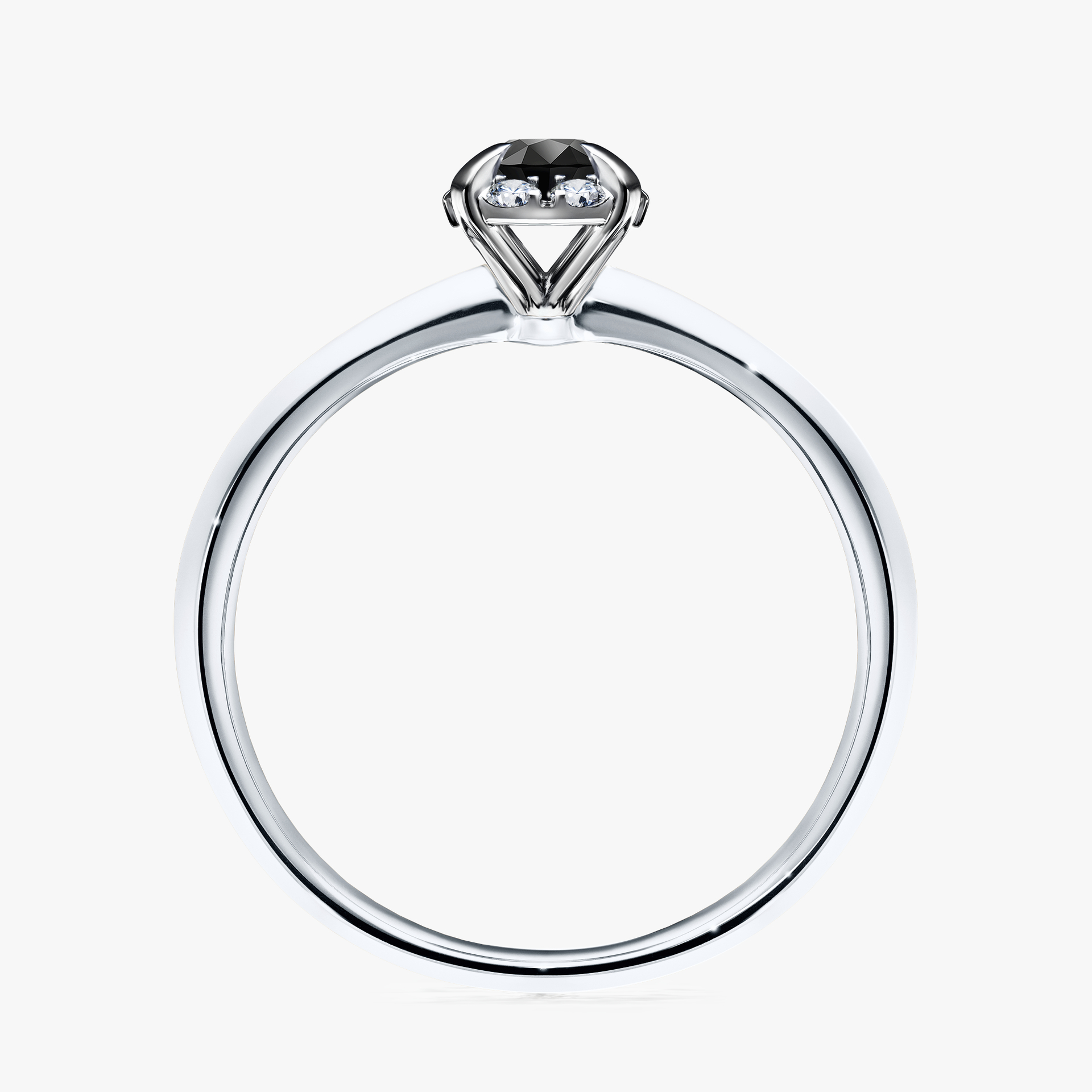 Pierścionek zaręczynowy My Beauty z białego złota z czarnym diamentem 0,33ct