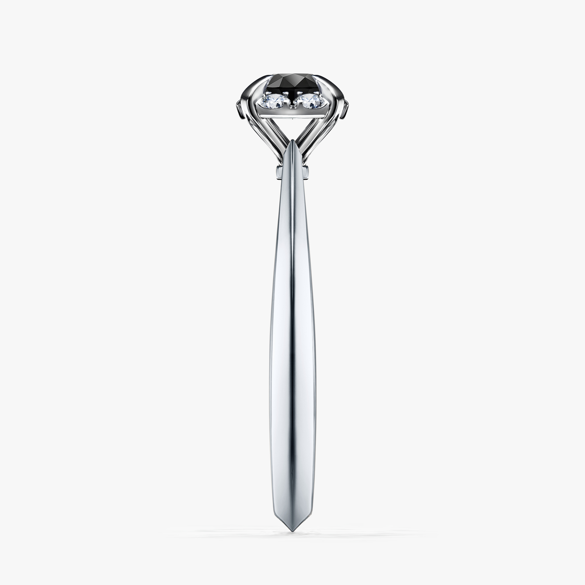Pierścionek zaręczynowy My Beauty z białego złota z czarnym diamentem 0,33ct