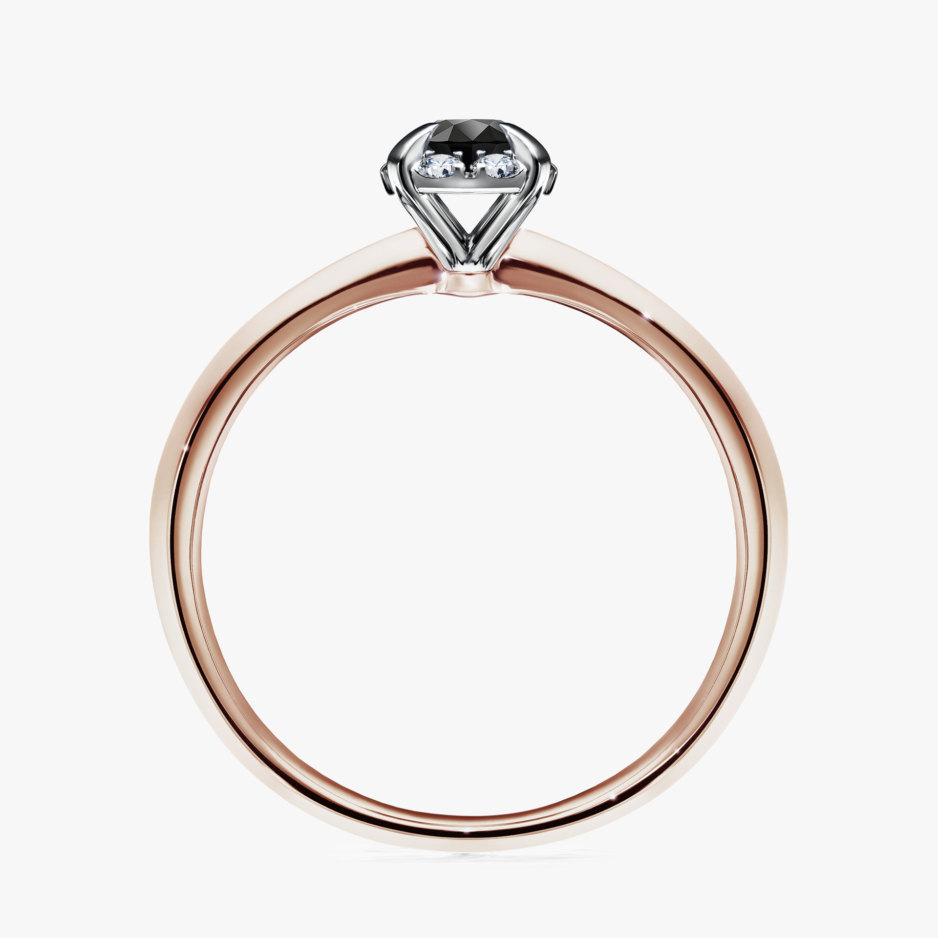 Pierścionek zaręczynowy My Beauty z różowego złota z czarnym diamentem 0,33ct