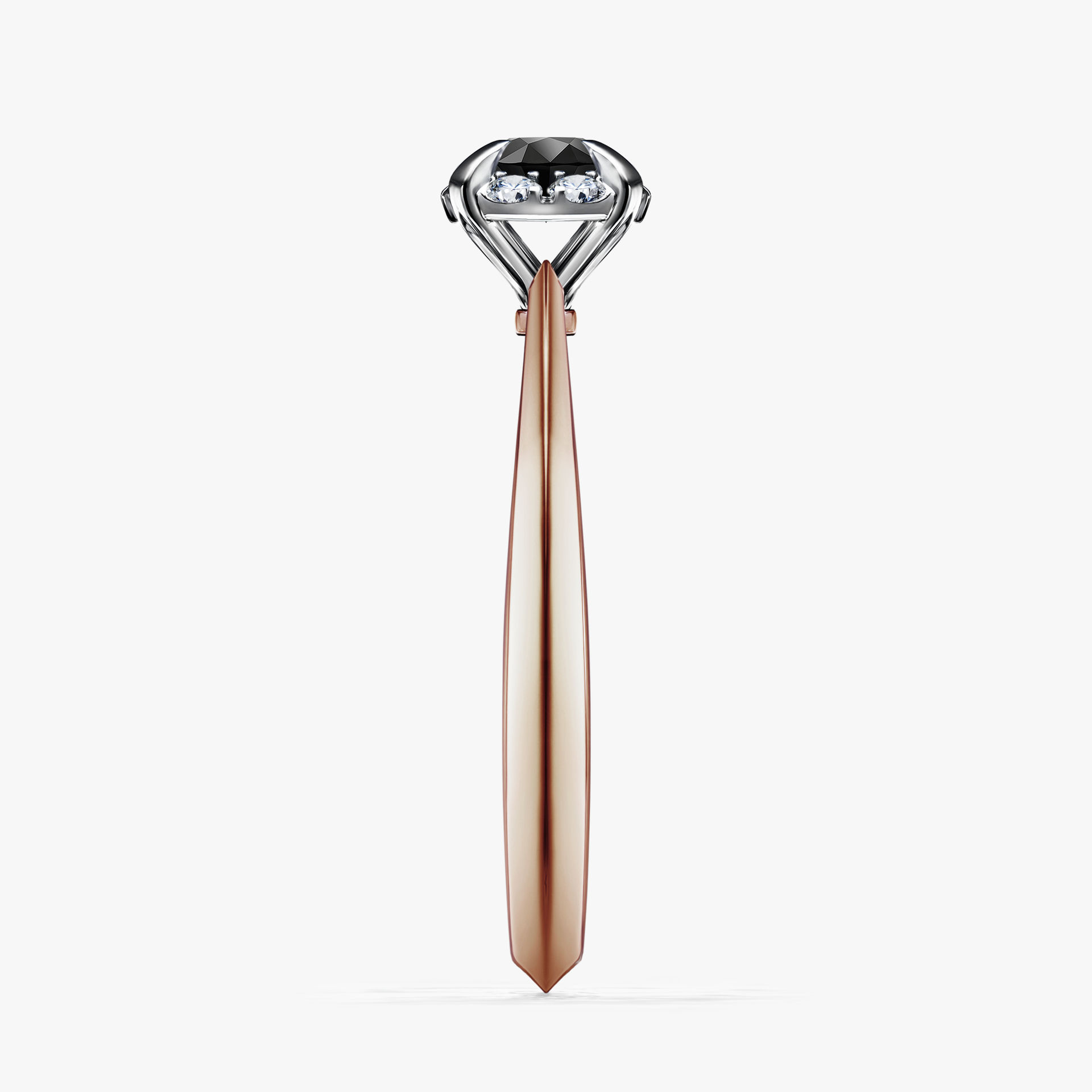 Pierścionek zaręczynowy My Beauty z różowego złota z czarnym diamentem 0,33ct