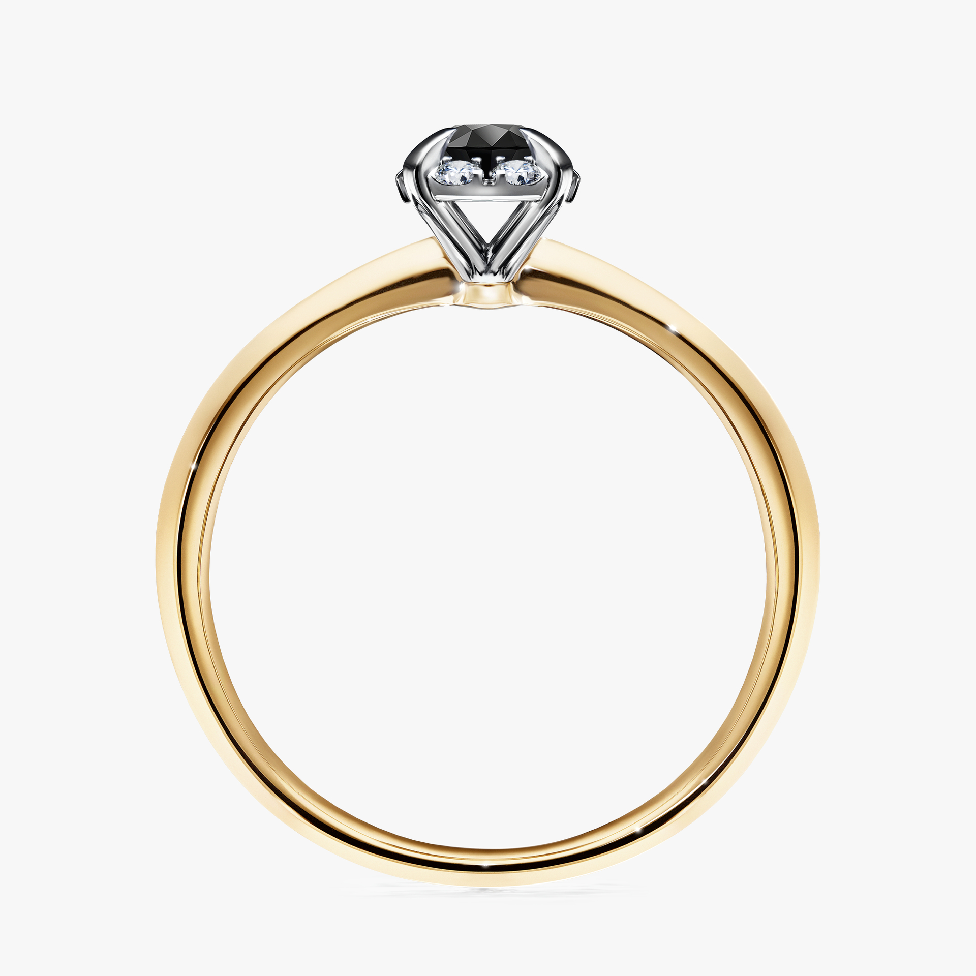 Pierścionek zaręczynowy My Beauty z żółtego złota z czarnym diamentem 0,33ct
