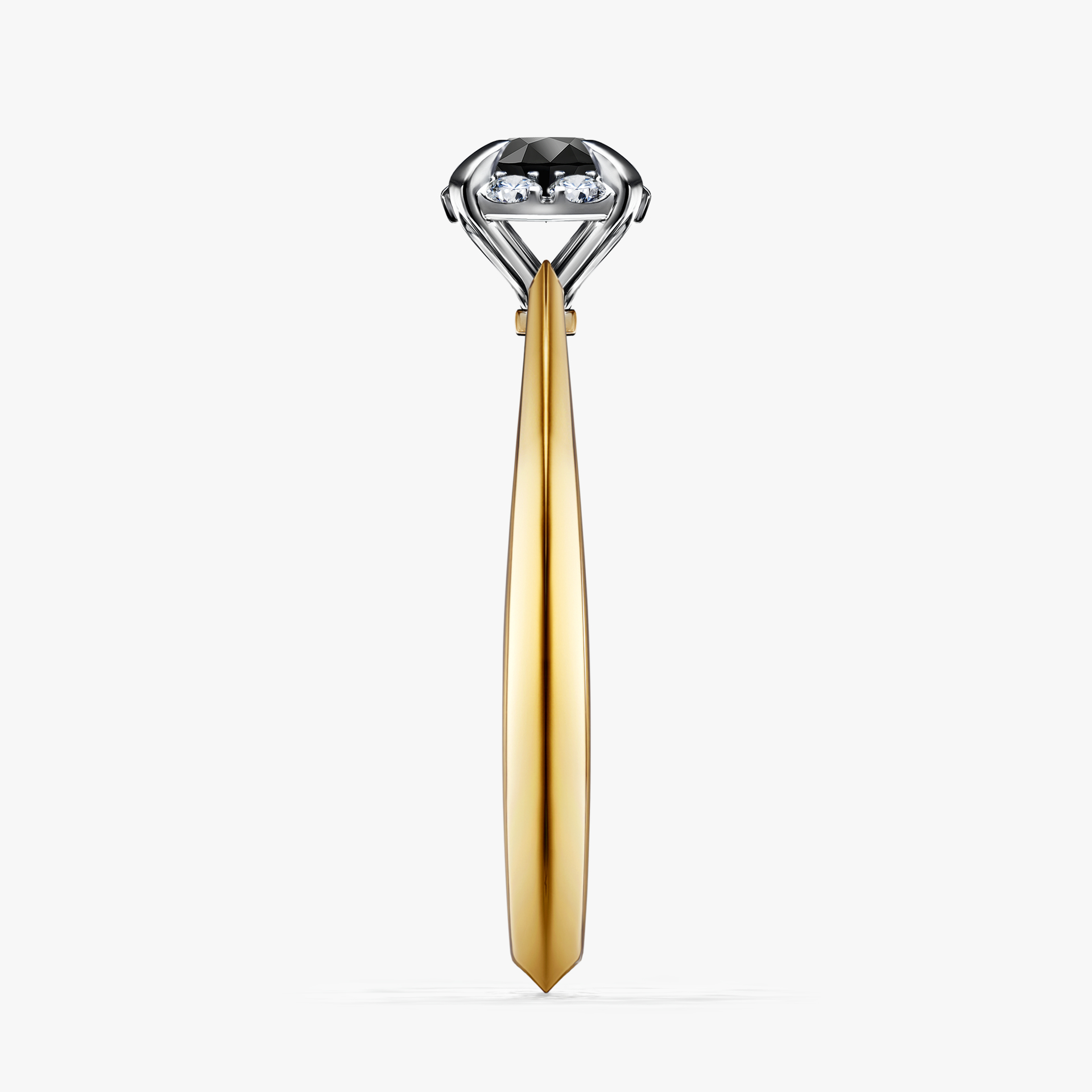 Pierścionek zaręczynowy My Beauty z żółtego złota z czarnym diamentem 0,33ct
