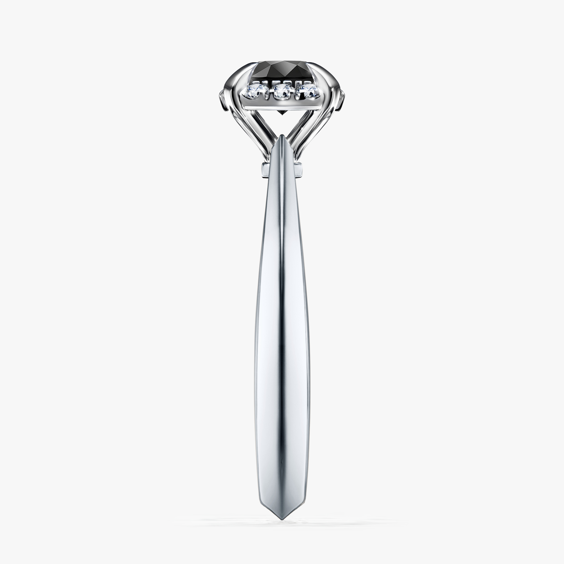 Pierścionek zaręczynowy My Beauty z białego złota z czarnym diamentem 0,62ct