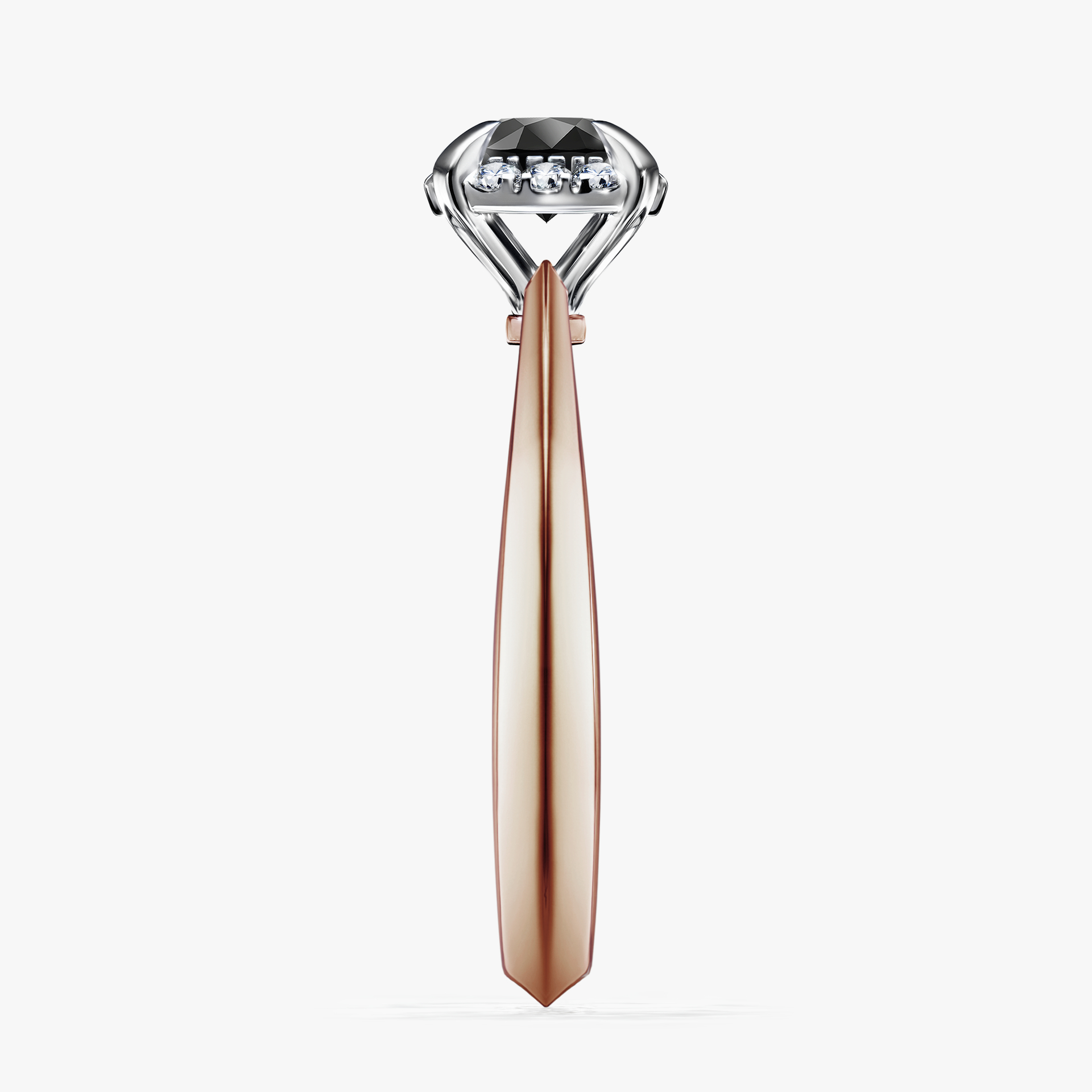 Pierścionek zaręczynowy My Beauty z różowego złota z czarnym diamentem 0,62ct