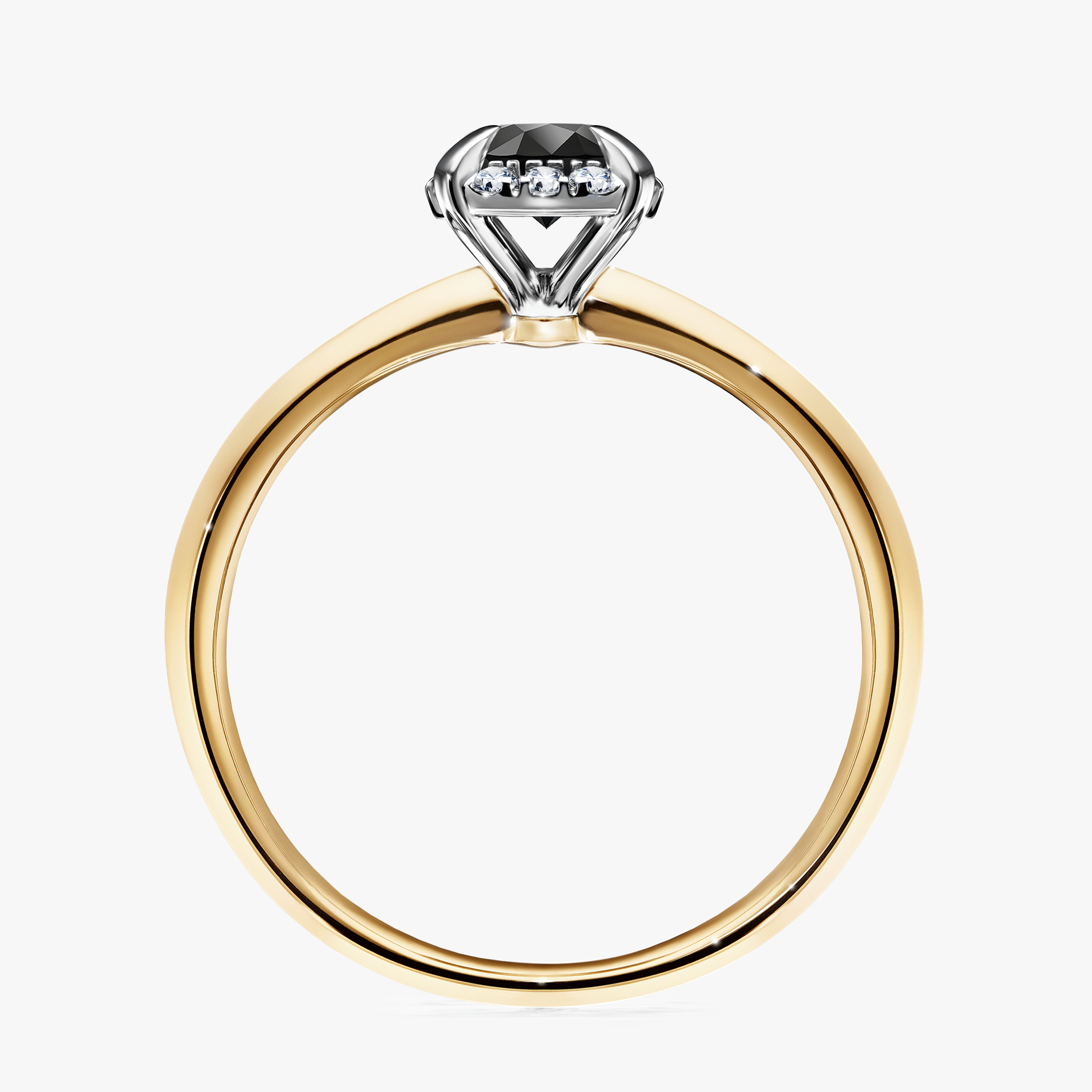 Pierścionek zaręczynowy My Beauty z żółtego złota z czarnym diamentem 0,62ct