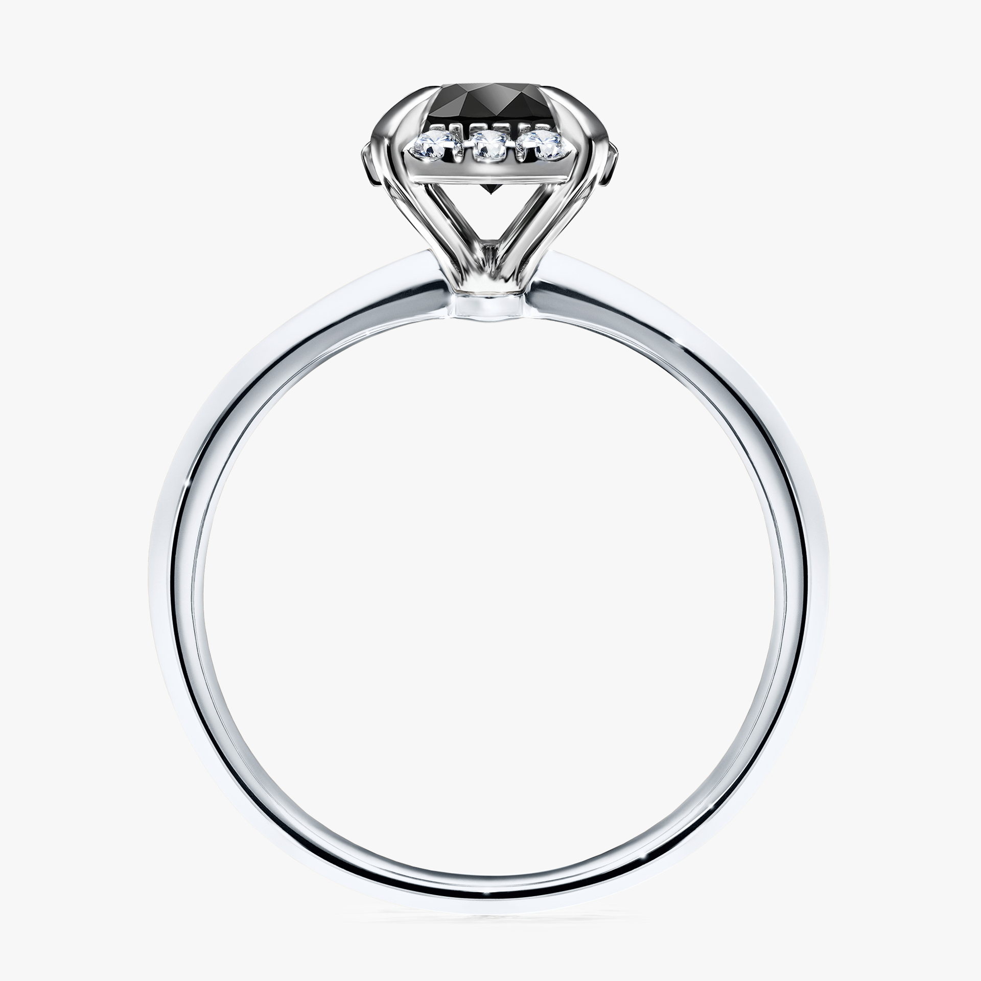 Pierścionek zaręczynowy My Beauty z białego złota z czarnym diamentem 0,98ct