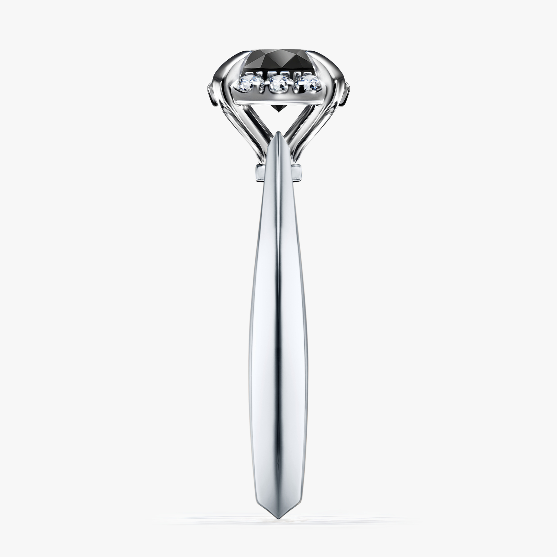Pierścionek zaręczynowy My Beauty z białego złota z czarnym diamentem 0,98ct