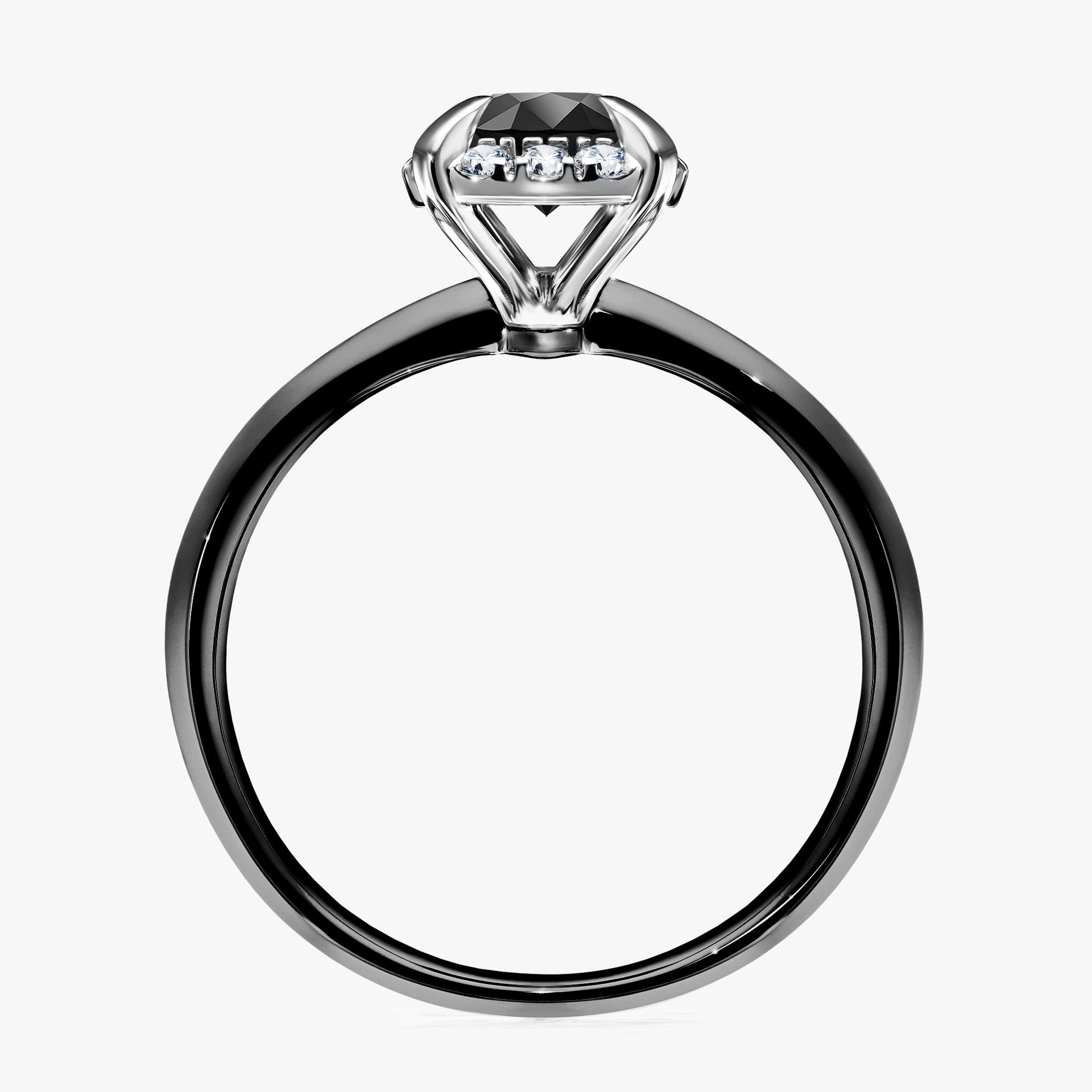 Pierścionek zaręczynowy My Beauty z czarnego złota z czarnym diamentem 0,98ct