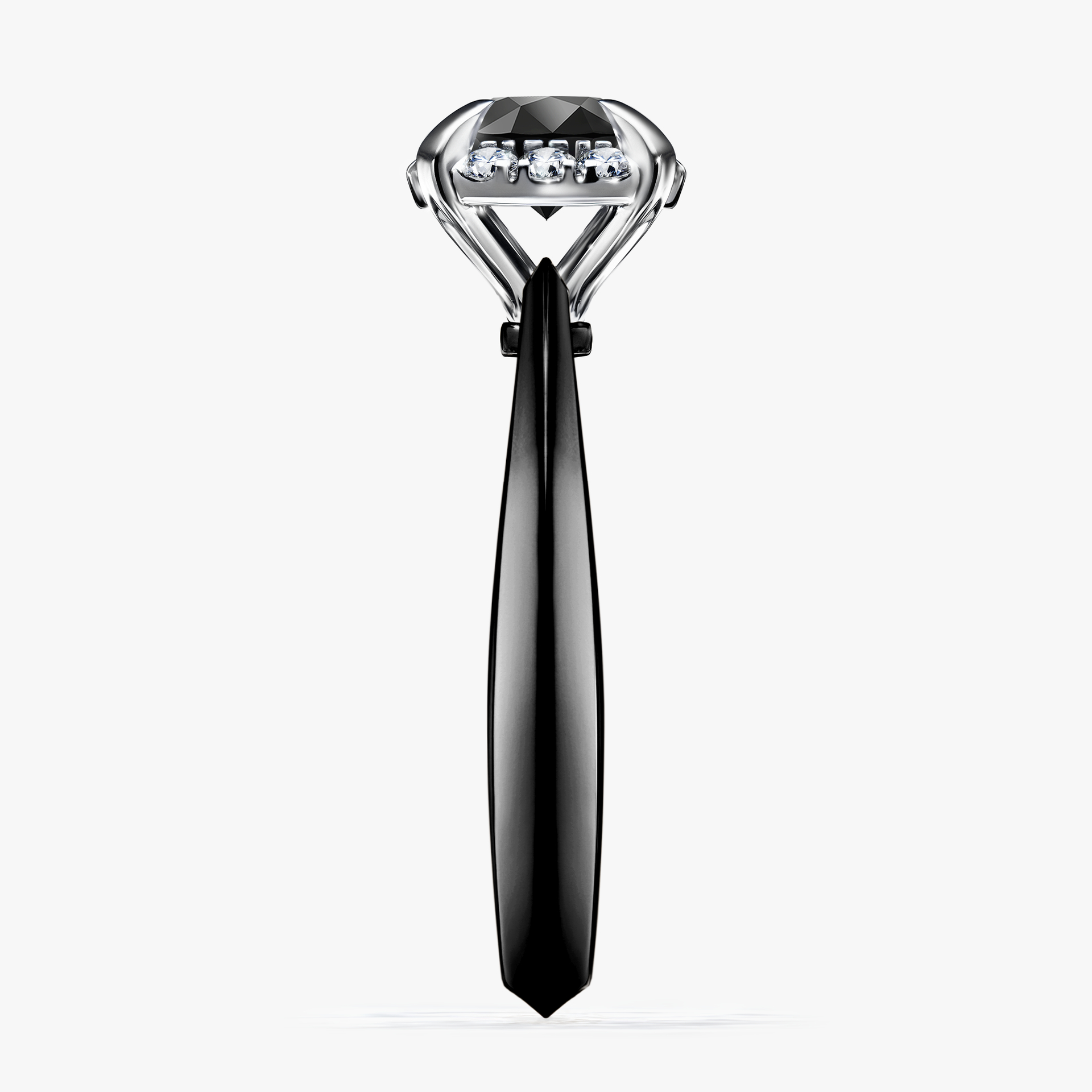 Pierścionek zaręczynowy My Beauty z czarnego złota z czarnym diamentem 0,98ct