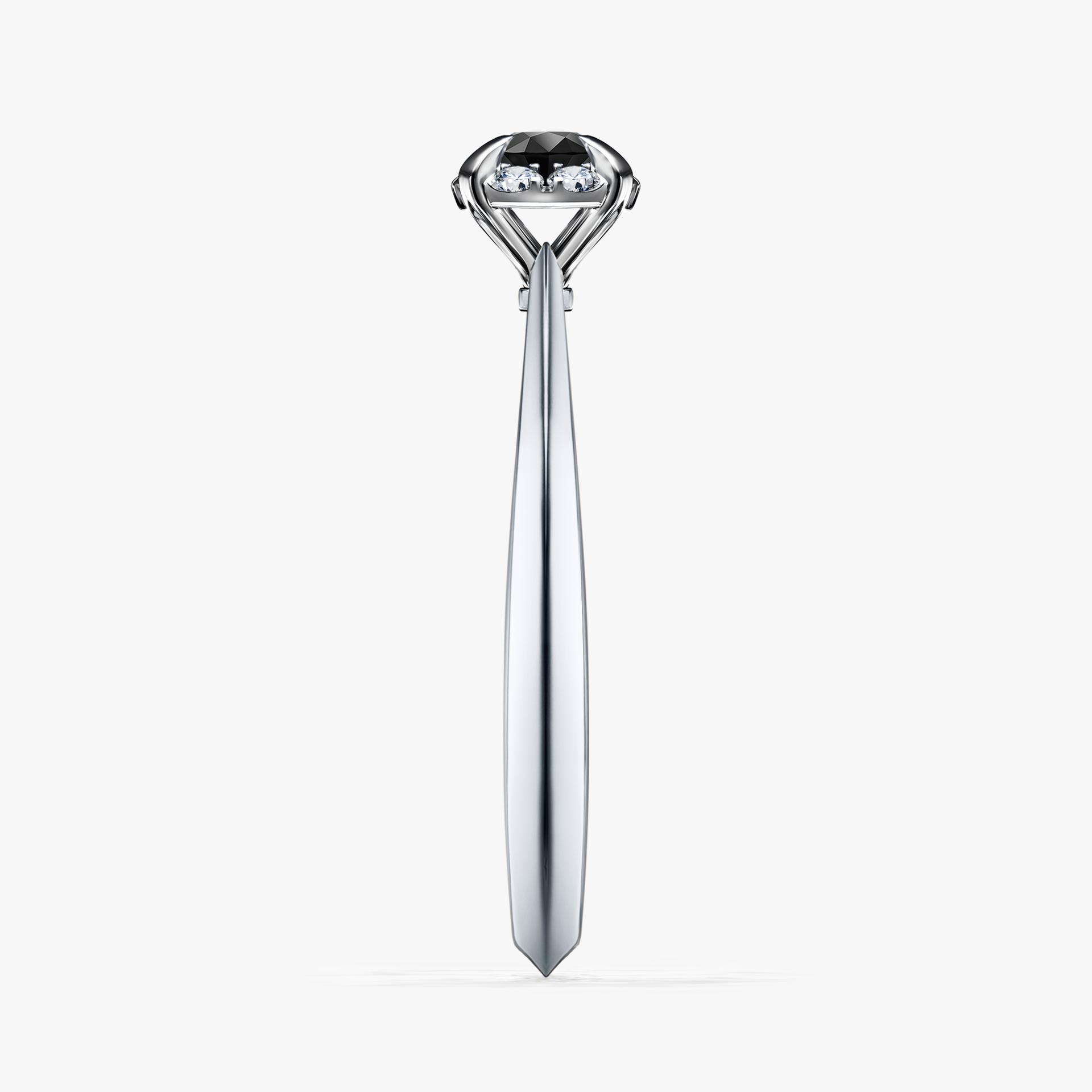 Pierścionek zaręczynowy My Beauty z białego złota z czarnym diamentem 0,14ct