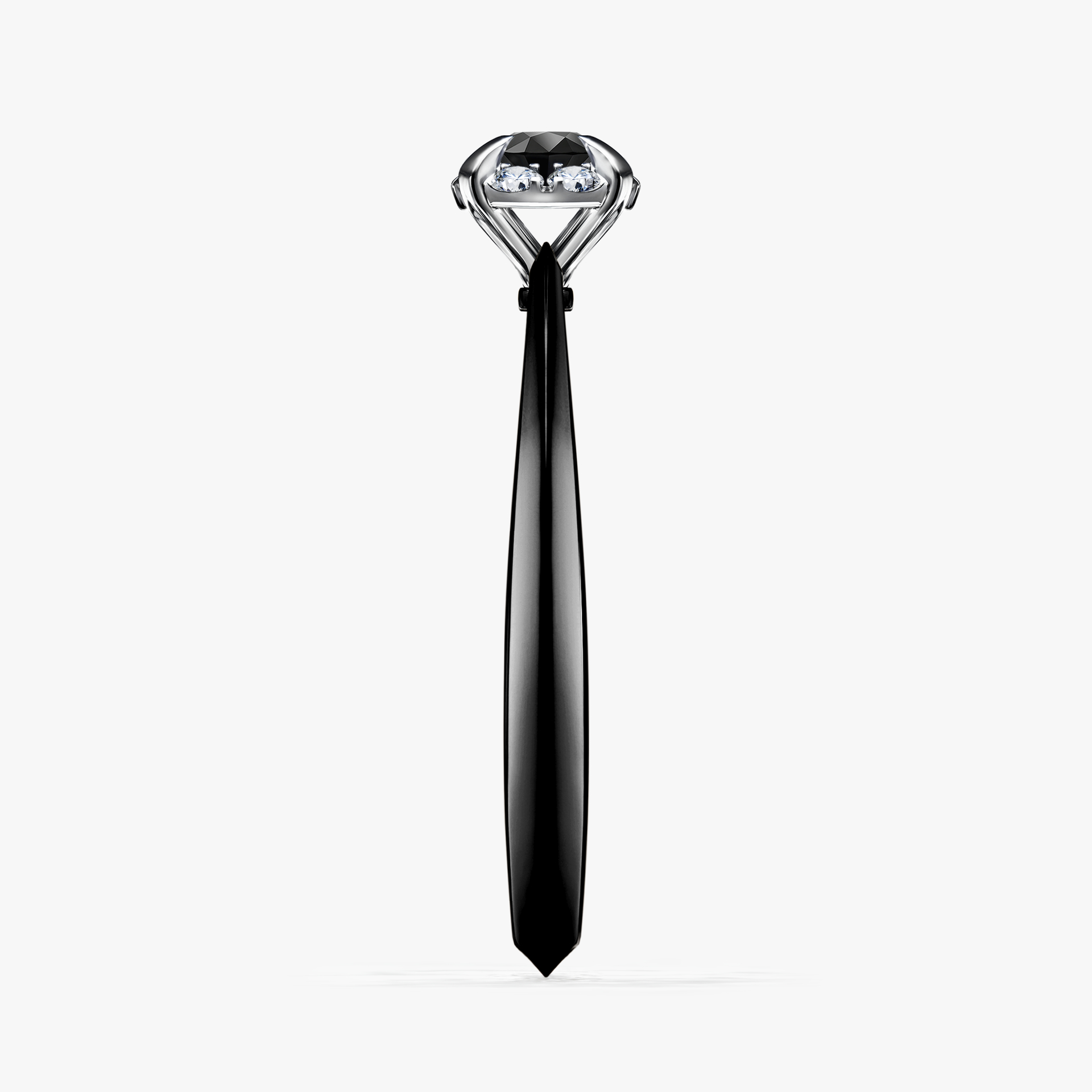 Pierścionek zaręczynowy My Beauty z czarnego złota z czarnym diamentem 0,14ct