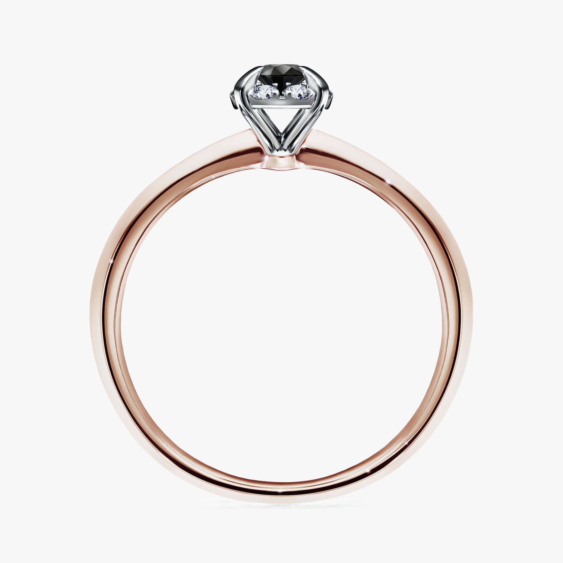 Pierścionek zaręczynowy My Beauty z różowego złota z czarnym diamentem 0,14ct