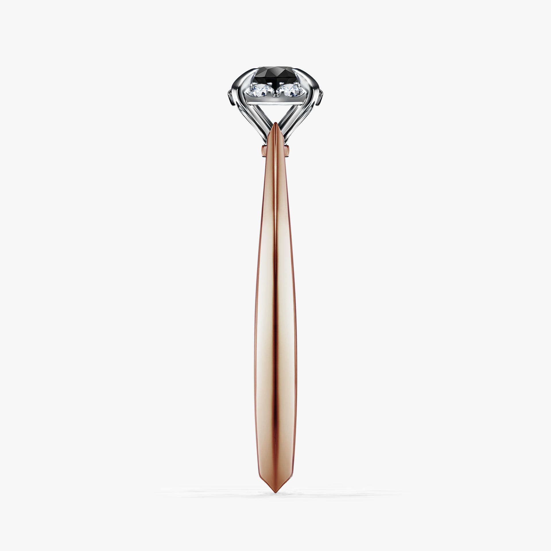 Pierścionek zaręczynowy My Beauty z różowego złota z czarnym diamentem 0,14ct