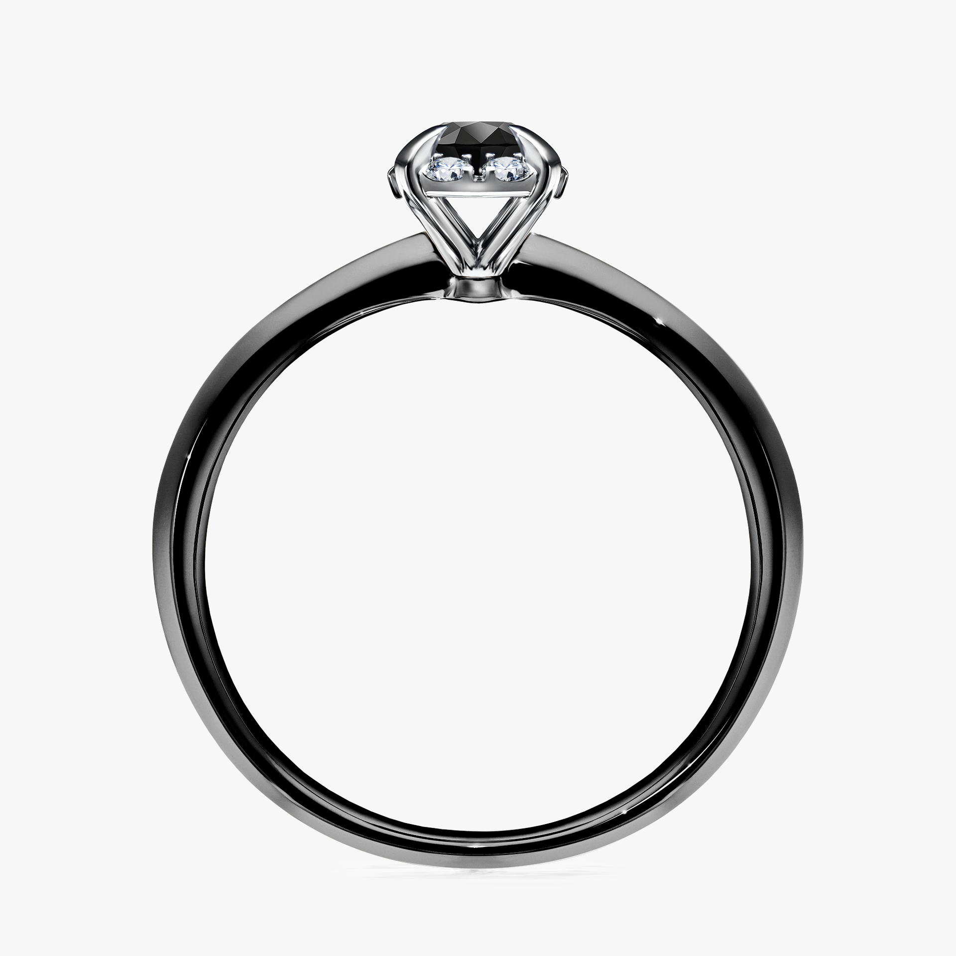 Pierścionek zaręczynowy My Beauty z czarnego złota z czarnym diamentem 0,33ct