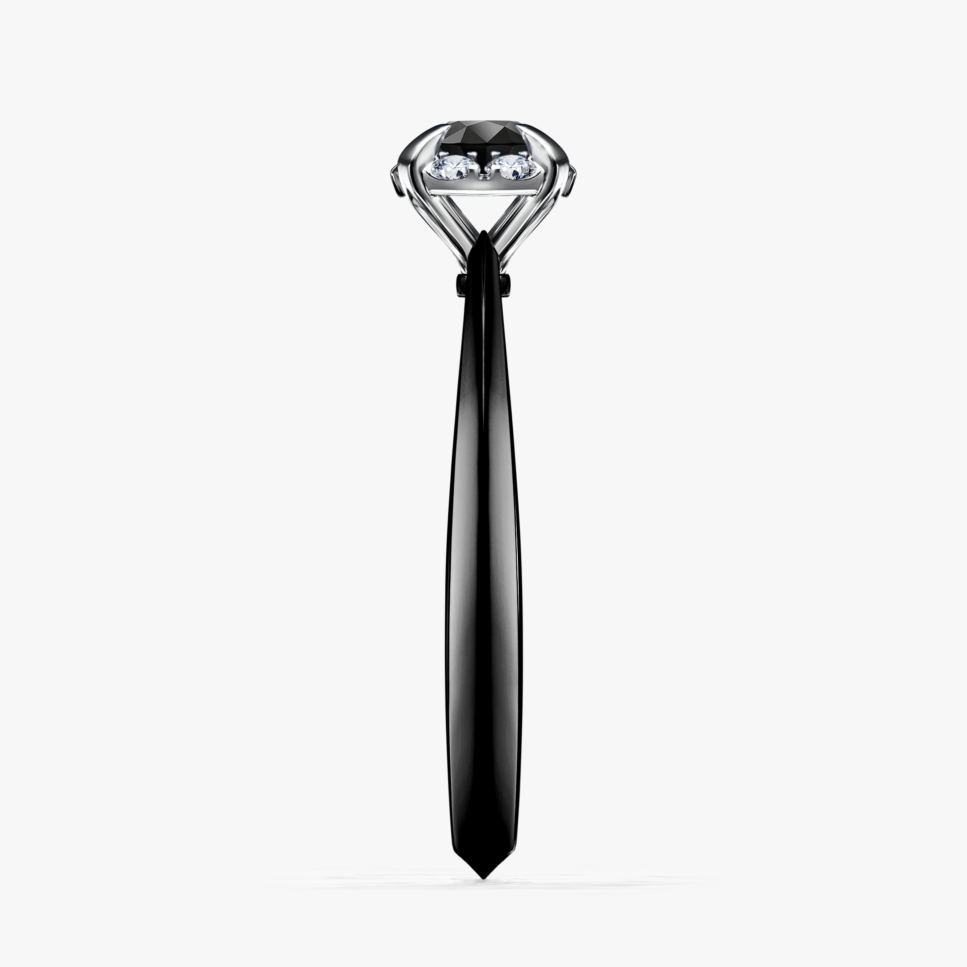Pierścionek zaręczynowy My Beauty z czarnego złota z czarnym diamentem 0,33ct
