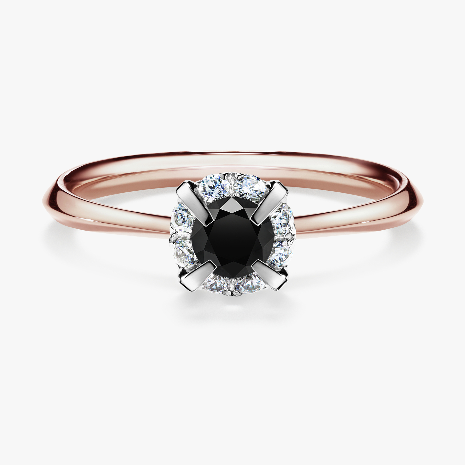 Pierścionek zaręczynowy My Beauty z różowego złota z czarnym diamentem 0,33ct
