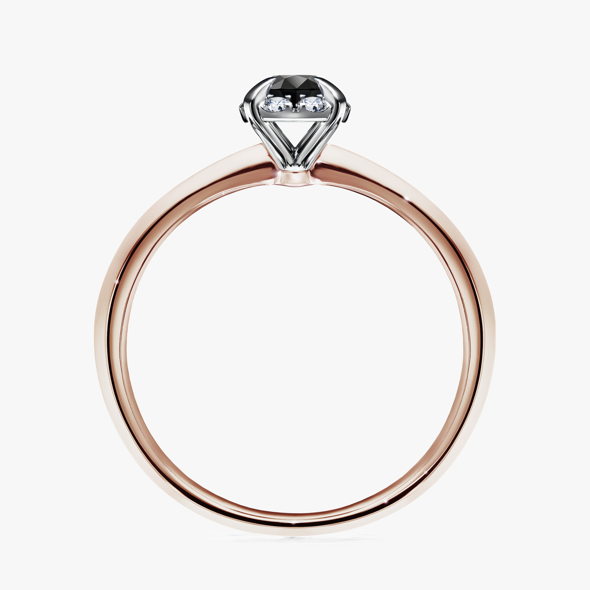 Pierścionek zaręczynowy My Beauty z różowego złota z czarnym diamentem 0,33ct