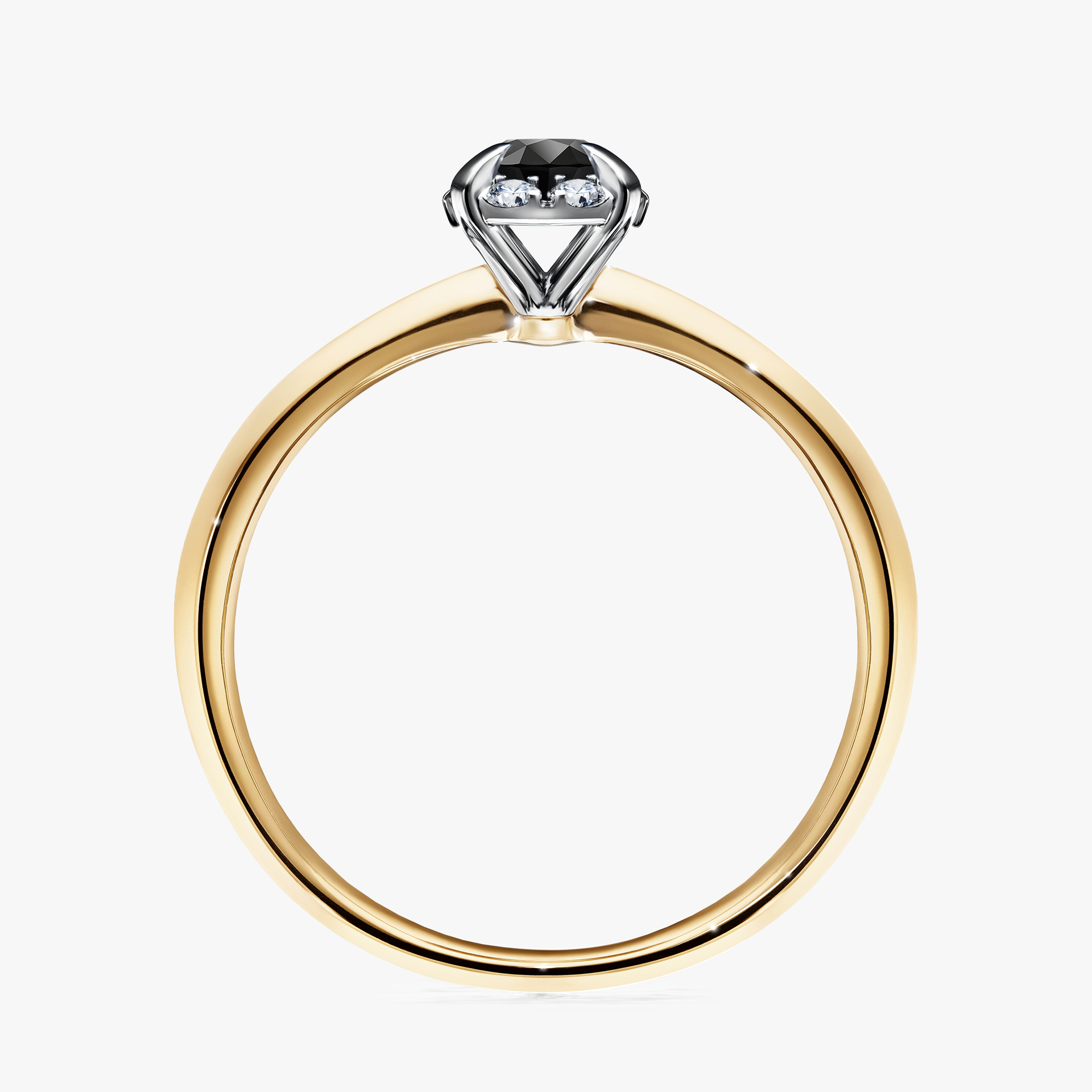 Pierścionek zaręczynowy My Beauty z żółtego złota z czarnym diamentem 0,33ct