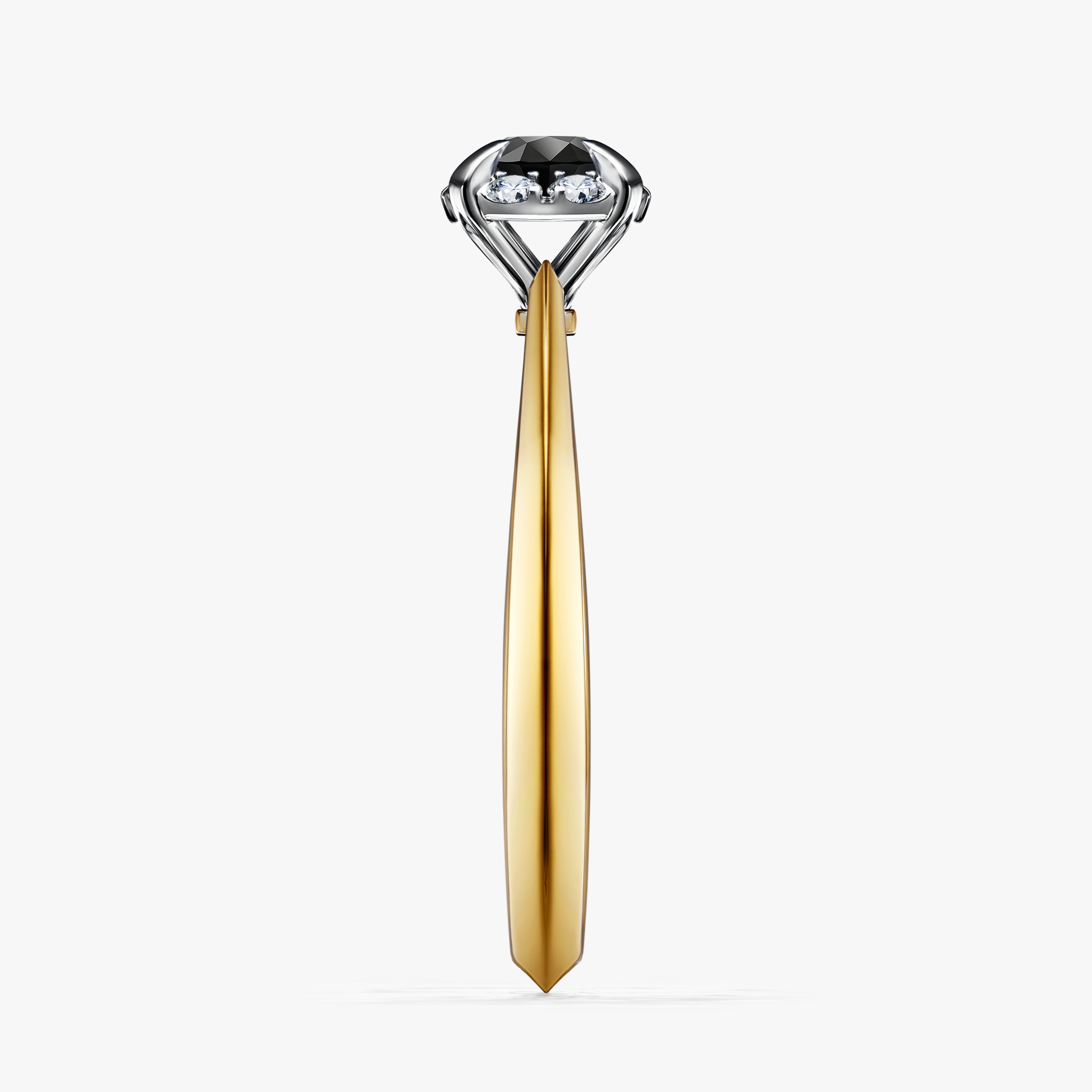 Pierścionek zaręczynowy My Beauty z żółtego złota z czarnym diamentem 0,33ct
