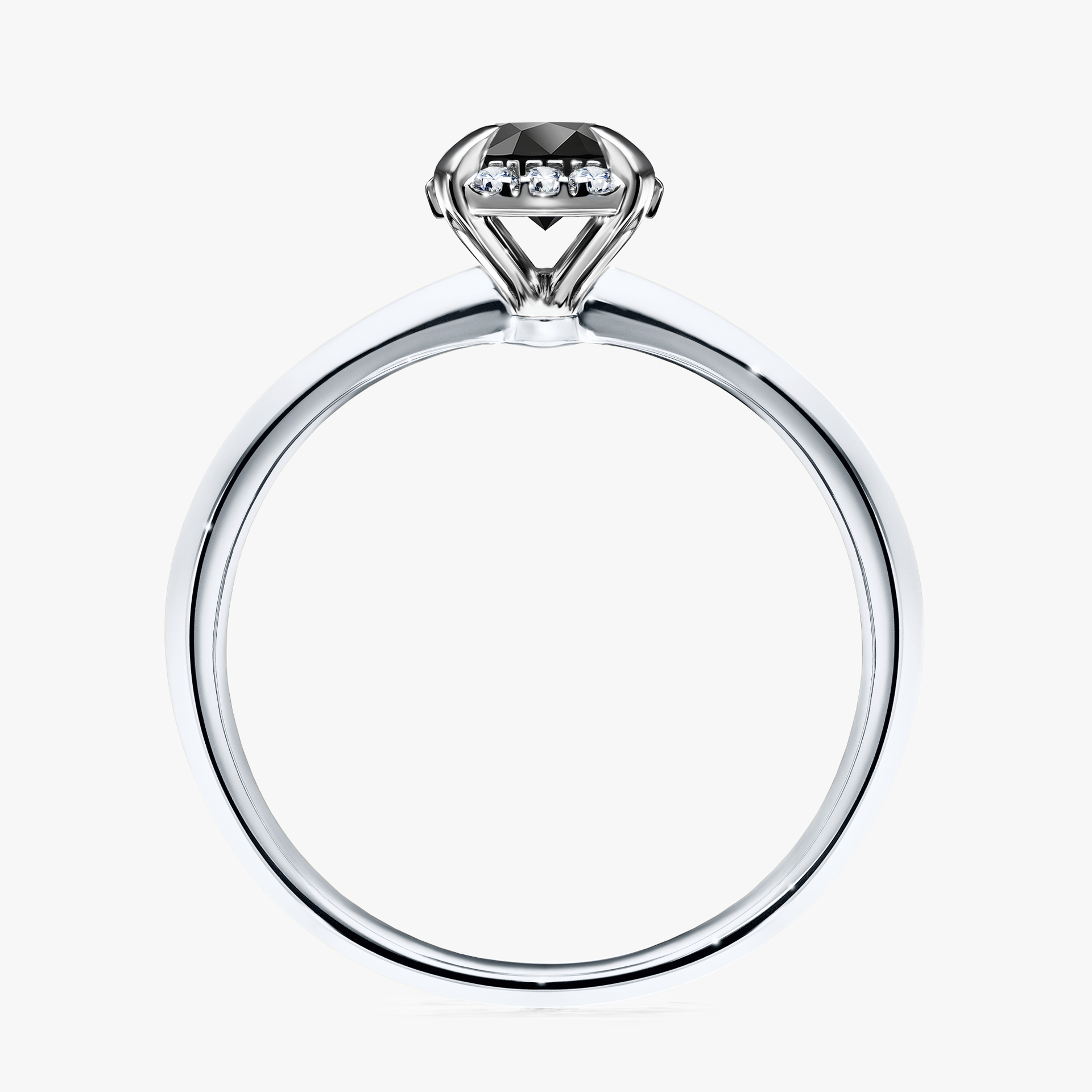 Pierścionek zaręczynowy My Beauty z białego złota z czarnym diamentem 0,62ct