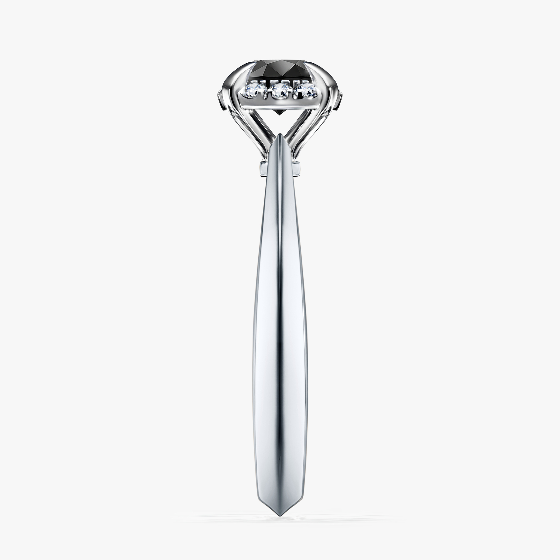 Pierścionek zaręczynowy My Beauty z białego złota z czarnym diamentem 0,62ct